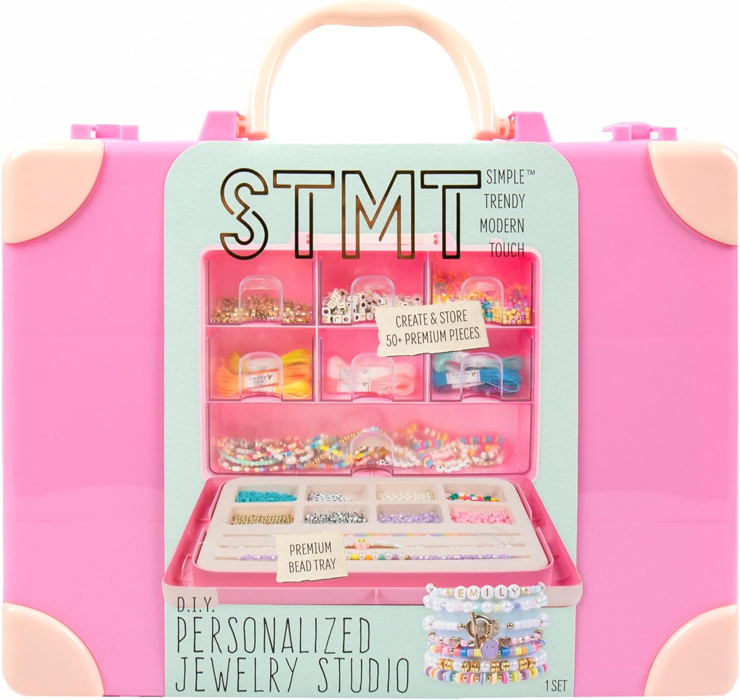 Alternative view of STMT Personalized Jewelry Studio, Create Over 50 Premium Pieces, Trendy Bracelet Making Kit, Includes Metal Bracelet Charms, Removable Beading Tray & Jewelry Making Supplies, Great Teen Girl Gifts