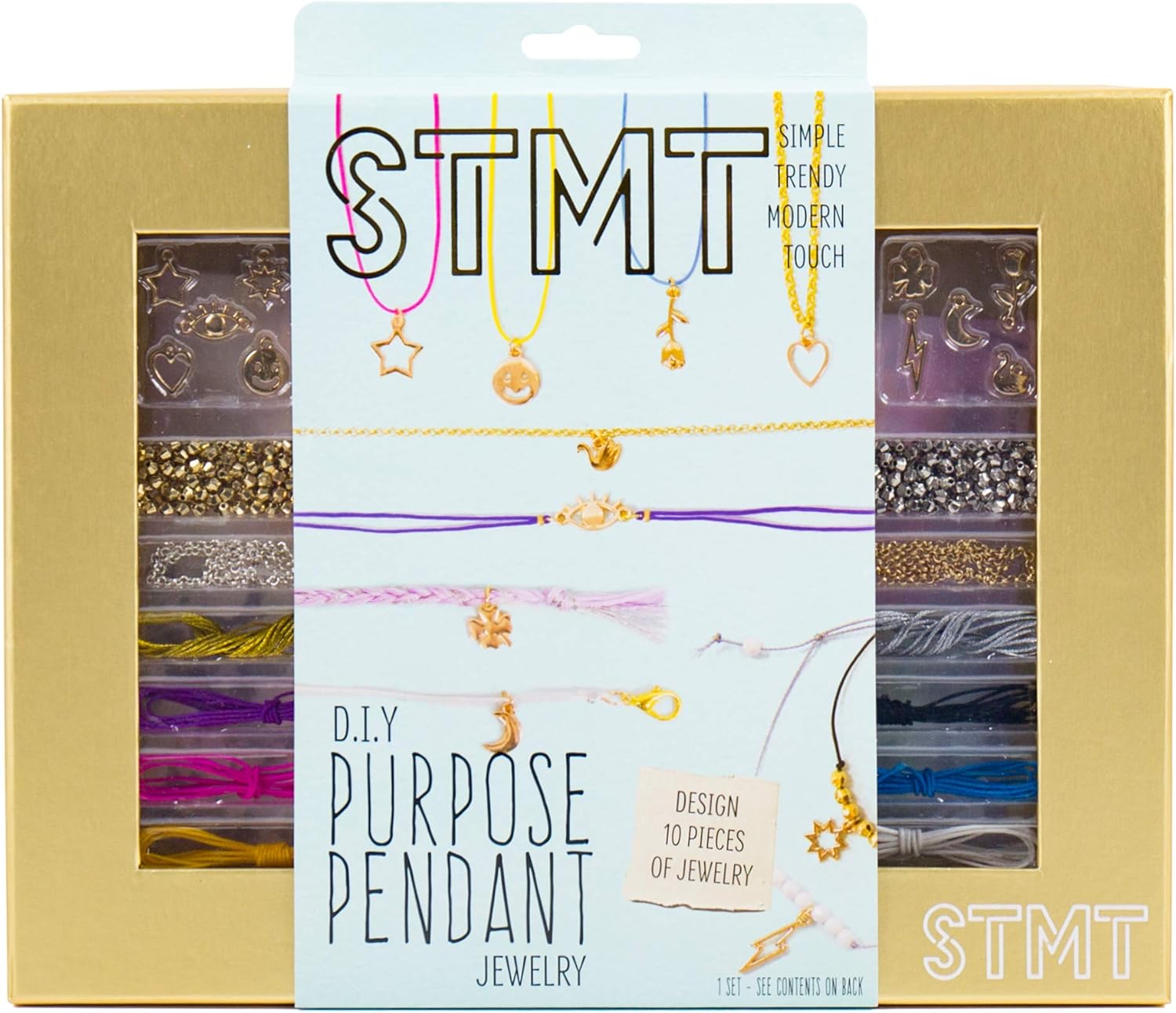 STMT Personalized Jewelry Studio, Create Over 50 Premium Pieces, Trendy Bracelet Making Kit, Includes Metal Bracelet Charms, Removable Beading Tray & Jewelry Making Supplies, Great Teen Girl Gifts - Image 7