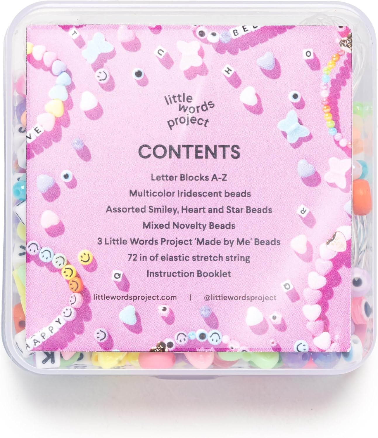 Little Words Project Bead Kit, DIY Bracelet Making Kit, Includes Colorful and Novelty Beads, Letter Blocks, String, Instruction Booklet & More, Fun & Creative Gift, Create Custom Bracelets