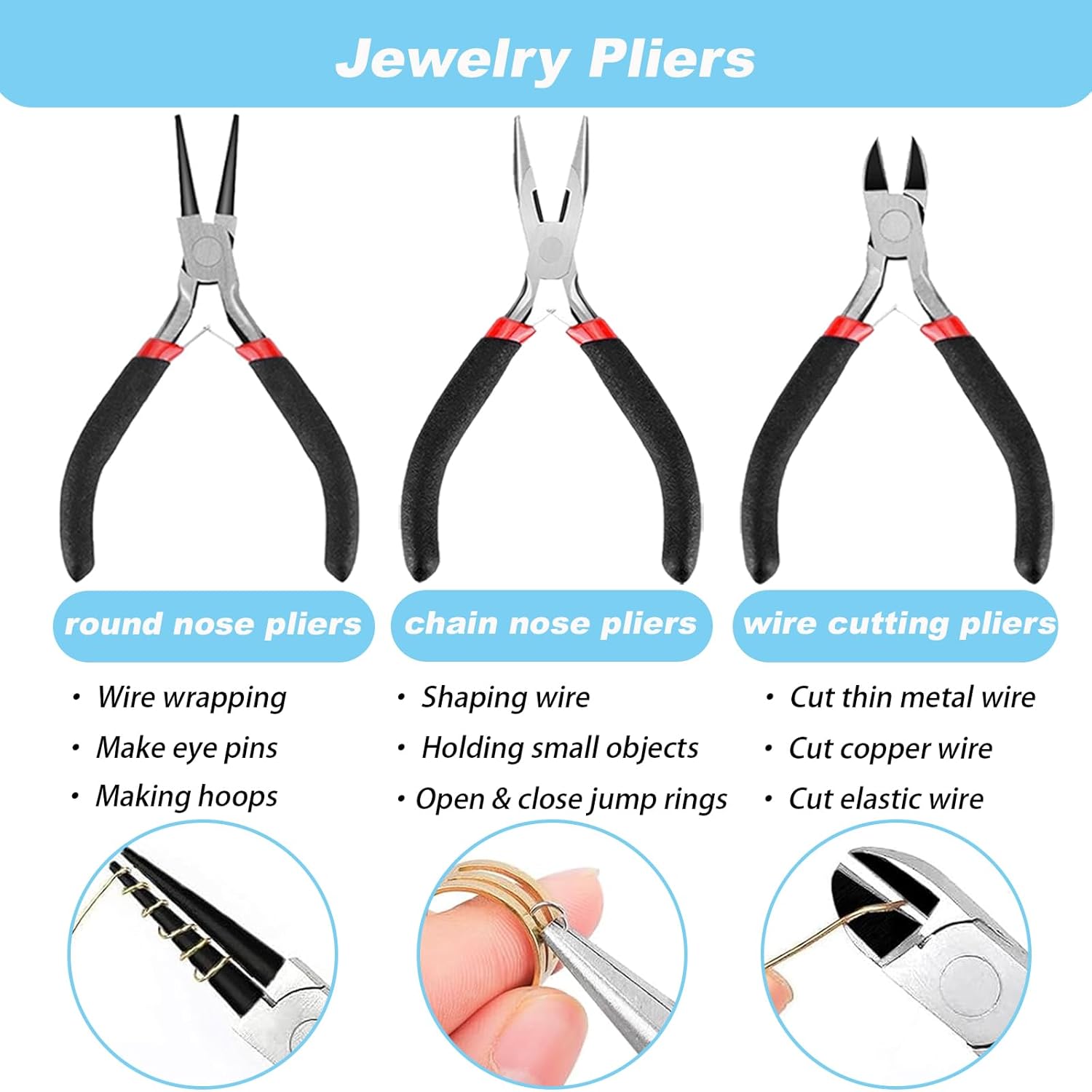 Alternative view of EUIQUE Jewelry Making Supplies Kits Repair Tools for Adults with Pliers, Wires, Necklace Chains, Findings and Helping Hands