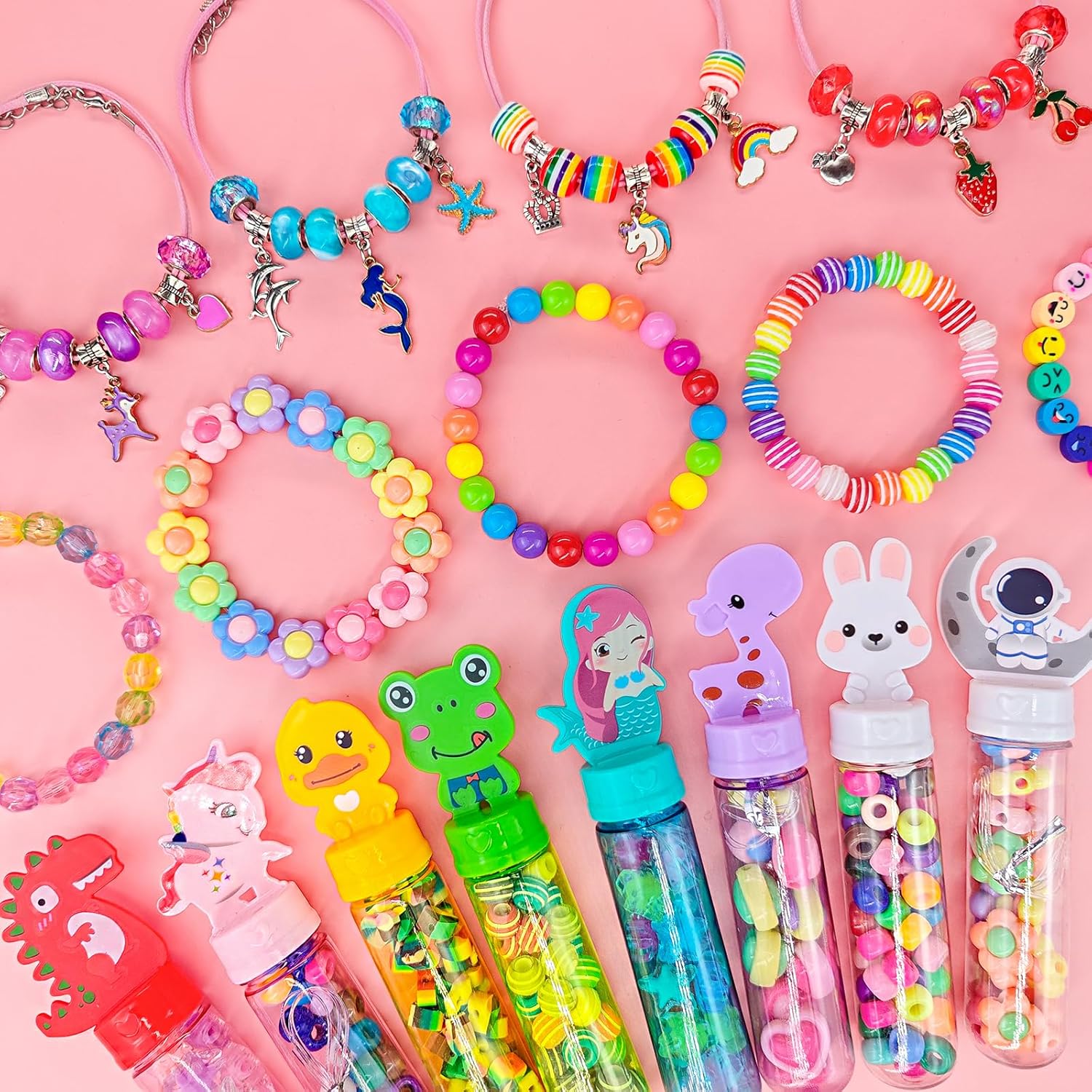 leitait 24 Pack Bracelet Wands,Charm Bracelet Jewelry Making Kit,Arts Crafts for Kids,Unicorn Party Favors Supplies,Goodie Bags Stuffers,Classroom Prizes,Birthday Gifts for Girls Ages 4-8 Years Old