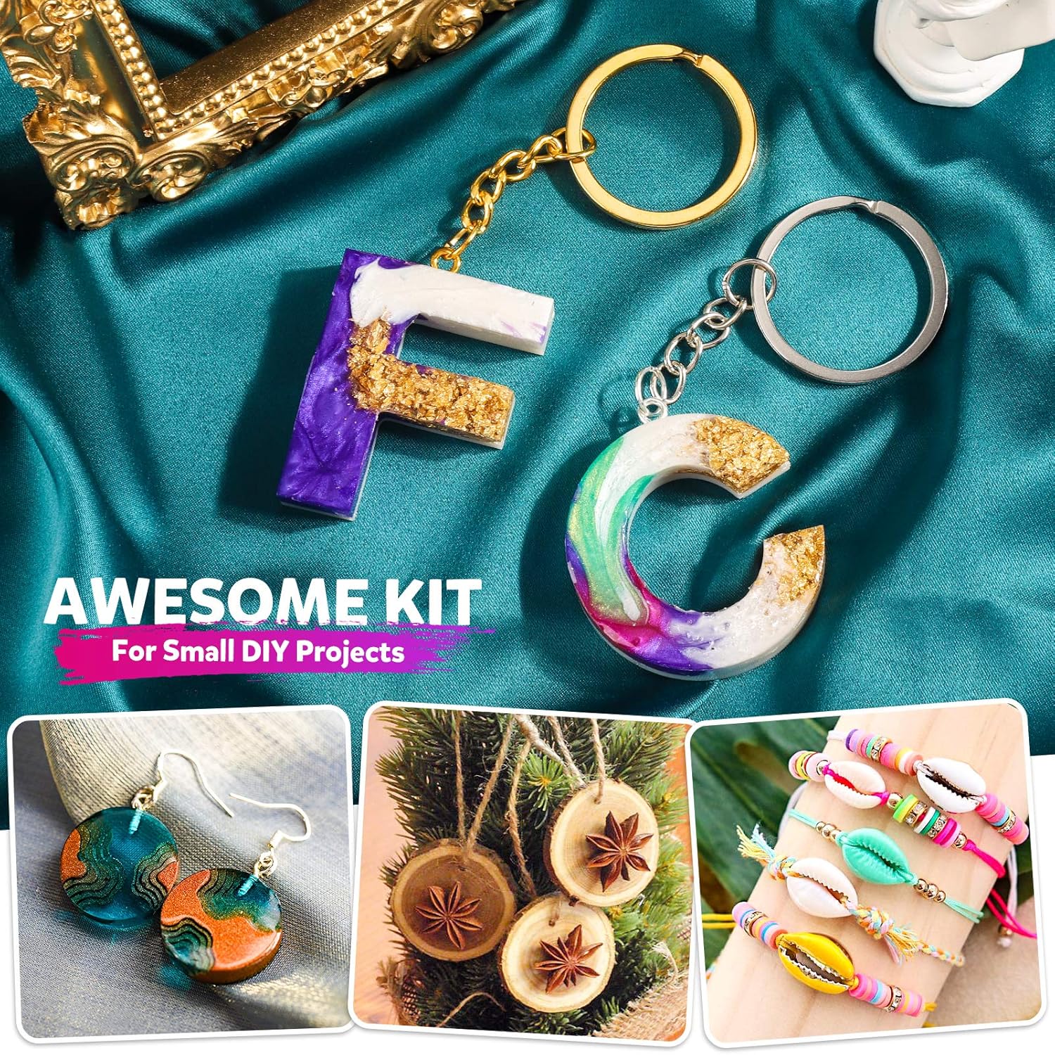 Alternative view of LEOBRO Hand Drill, 222 PCS Pin Vise Hand Drill with Drill Bits(0.8 mm-3 mm), Needle Nose Pliers, Keychain Making Kit, Jewelry Making Supplies, Hand Drill Tools for Jewelry Keychains Making