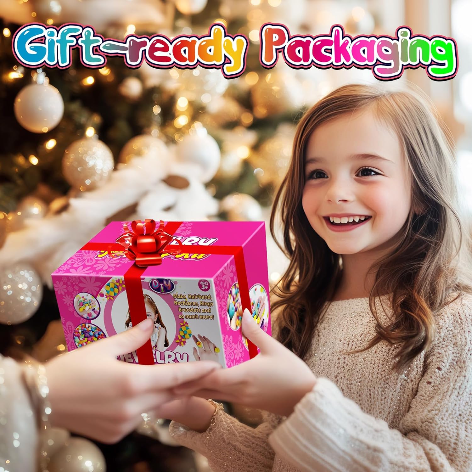 FUNZBO 520+ Snap Pop Beads - Jewelry Making Kit for Kids, Arts and Crafts for Kids Ages 4-8, Toys for 3 4 5 6 Years Old Girls Valentines Day Birthday Gifts Ideas, Bracelet Necklace Ring Set for Girls