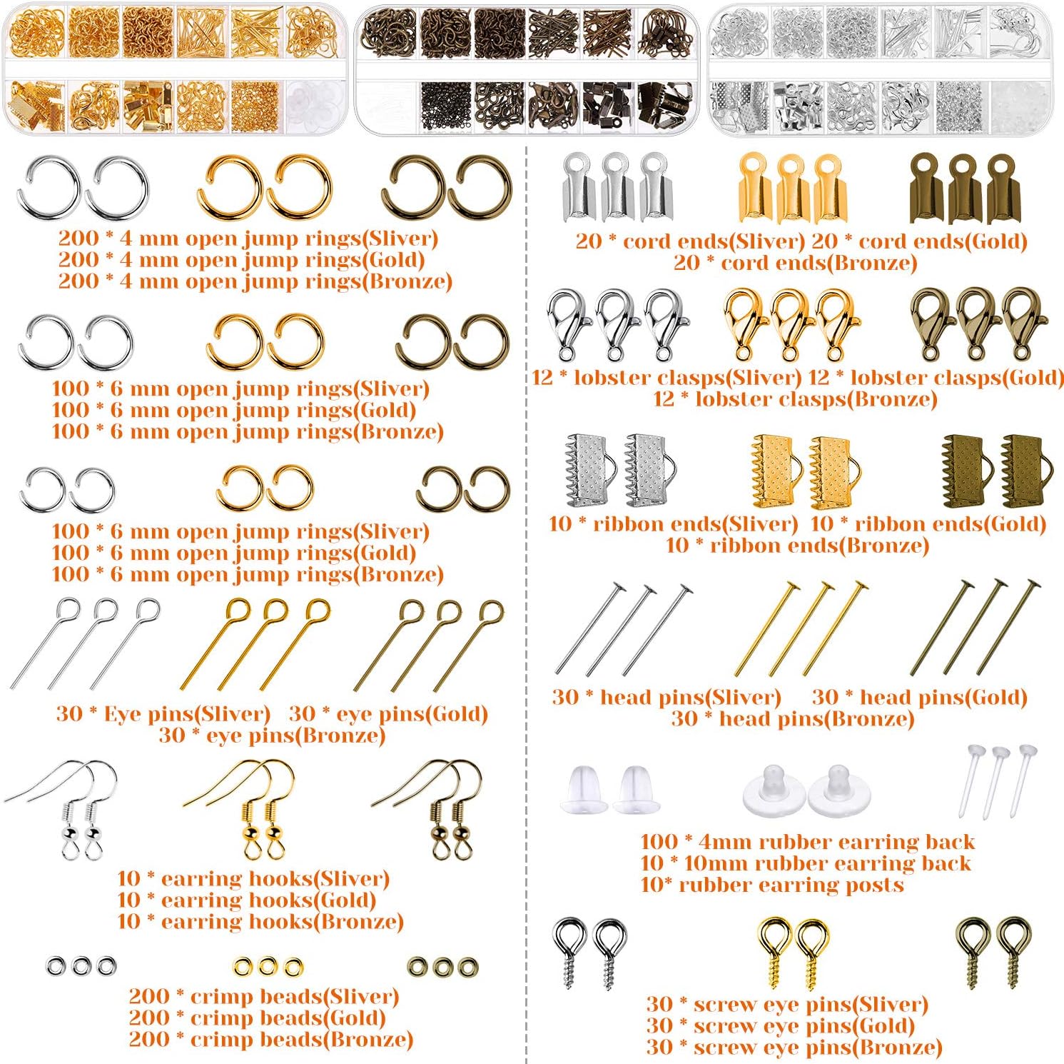 Alternative view of PAXCOO Jewelry Making Supplies Kit, Jewelry Making Kit with Jewelry Making Tools, Jewelry Wires and Jewelry Findings for Jewelry Making, Repair and Beading