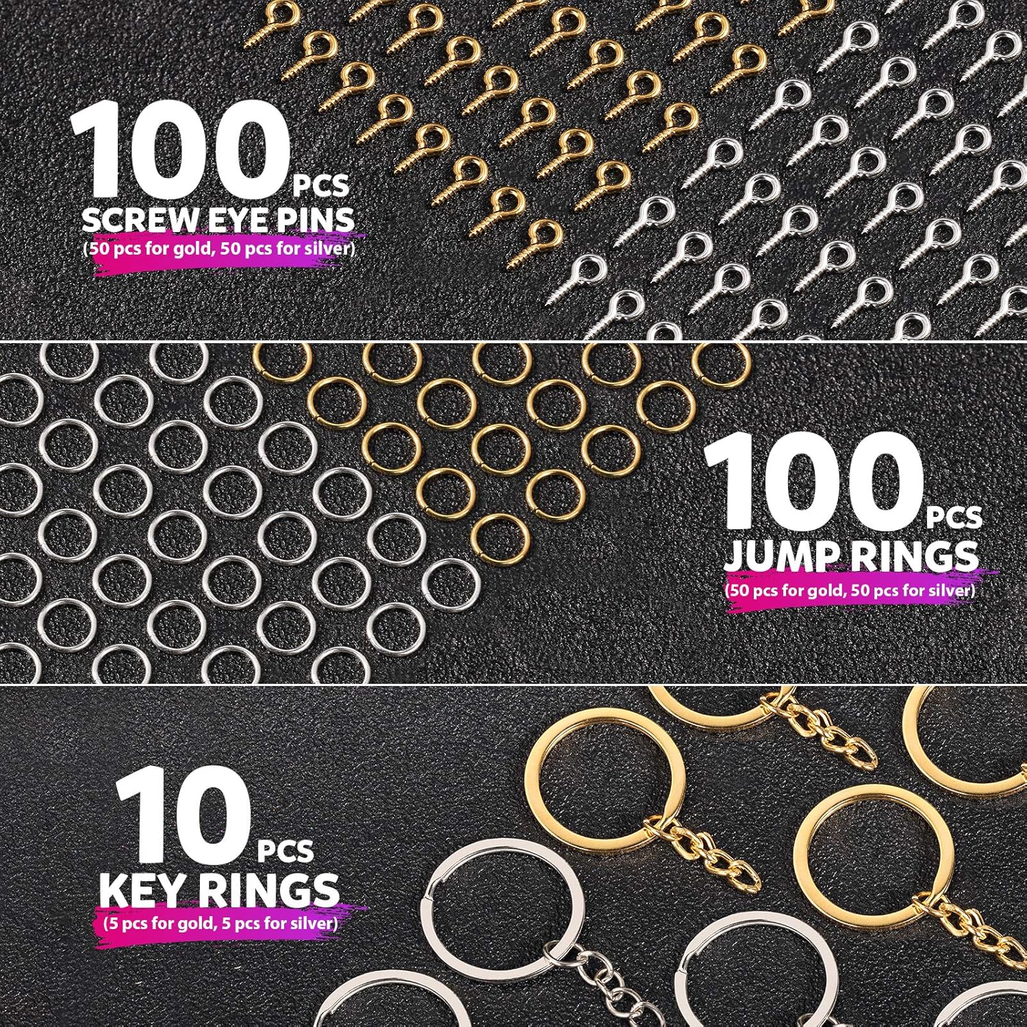 LEOBRO Hand Drill, 222 PCS Pin Vise Hand Drill with Drill Bits(0.8 mm-3 mm), Needle Nose Pliers, Keychain Making Kit, Jewelry Making Supplies, Hand Drill Tools for Jewelry Keychains Making - Image 6