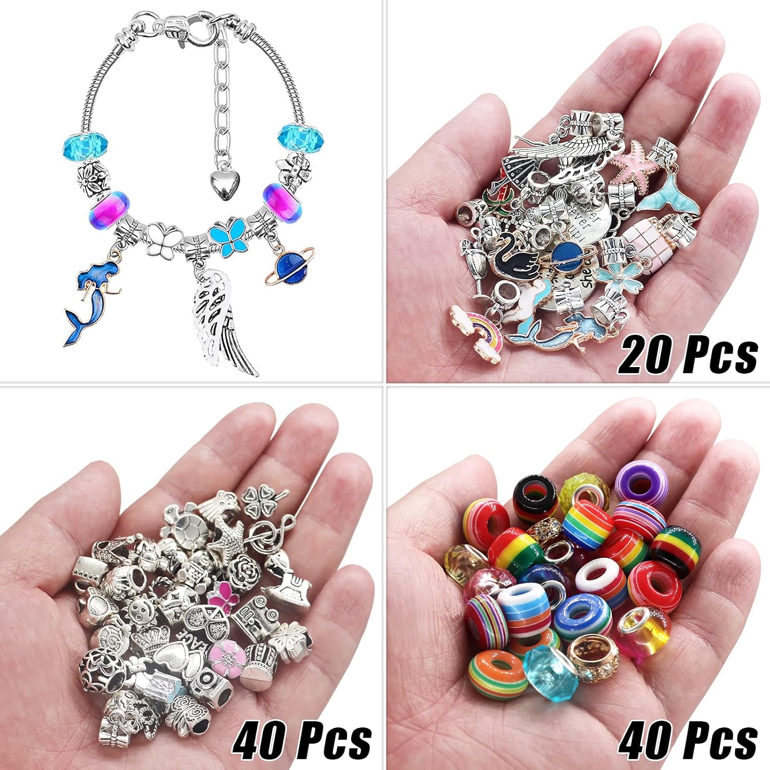 Alternative view of SUREHOME Jewelry Making Kit for Girls 8-12, 110 Pcs Charm Bracelet Making Kit DIY Toy Art and Crafts for Kids Ages 4-8 Birthday Christmas Gifts for Little Girls 5 6 7 9 10 11 Years Old Trendy Stuff