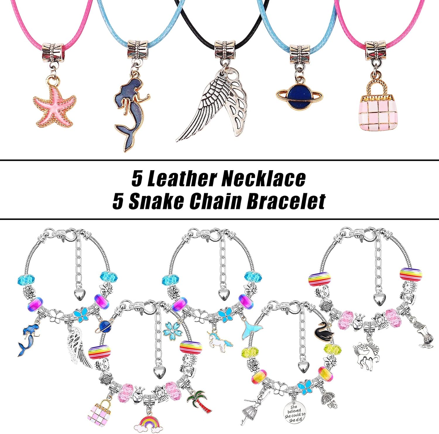 SUREHOME Jewelry Making Kit for Girls 8-12, 110 Pcs Charm Bracelet Making Kit DIY Toy Art and Crafts for Kids Ages 4-8 Birthday Christmas Gifts for Little Girls 5 6 7 9 10 11 Years Old Trendy Stuff - Image 3