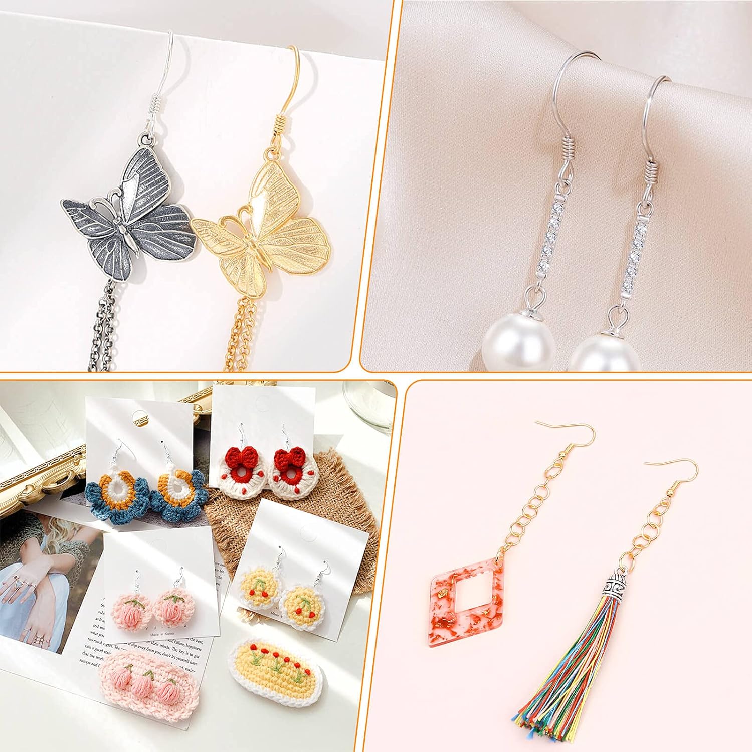 Alternative view of Hypoallergenic Earring Making Kit, modacraft 2000Pcs Earring Making Supplies Kit with Hypoallergenic Hooks, Earring Findings, Backs, Pins Jump Rings for Jewelry Making Supplies
