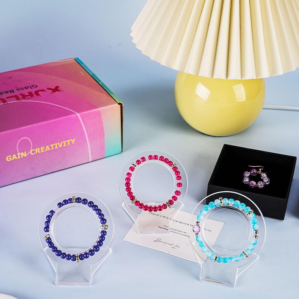 XJRLUK Glass Beads Bracelet Making Kit, 3000 pcs 72 Colors 6 mm Crystal Beads for Jewelry Making, Glass Beads Kits for Beginners DIY Earrings Necklaces Rings Crafts Birthday Gifts - Image 4