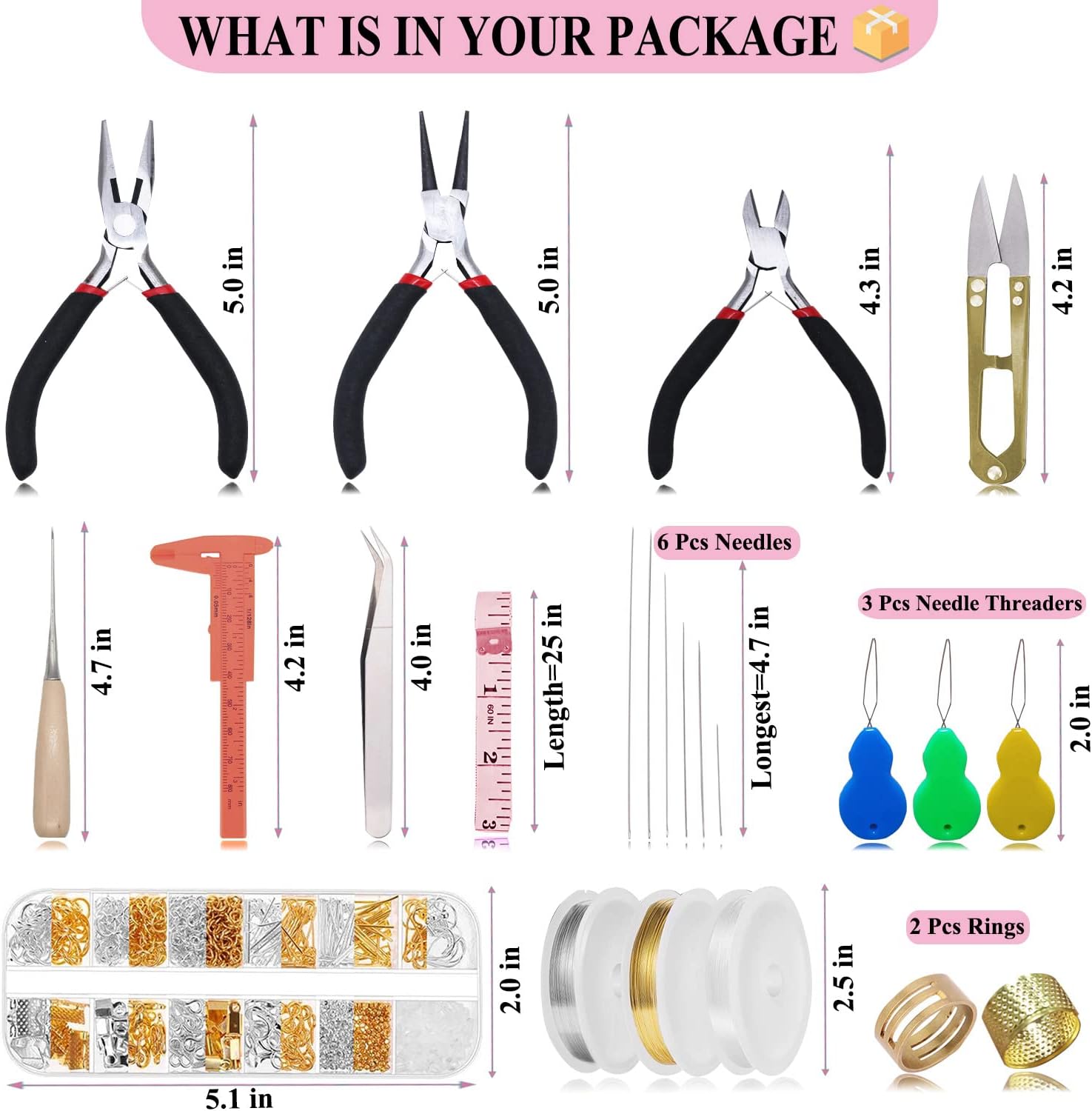 MONVICT Jewelry Making Supplies Kit - 24 + 845 Pcs Jewelry Making Tools for Repair, Crafting, Earring, Ring, and Beading