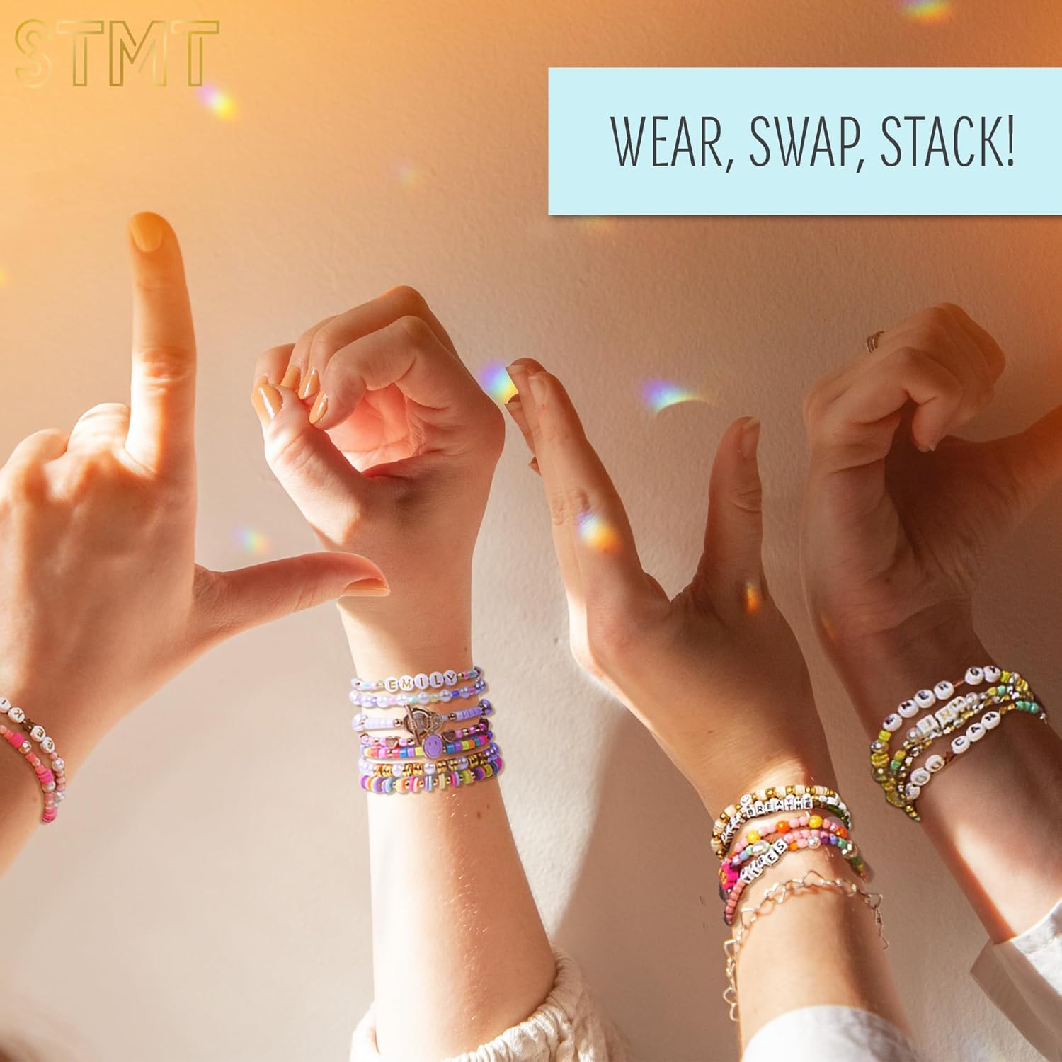 STMT DIY Beaded Jewelry Kit - Makes 15 Premium Pieces, Includes Bracelet Making Supplies, Letter Beads, Enameled Charms, Great Teen Girl Gifts - Image 4