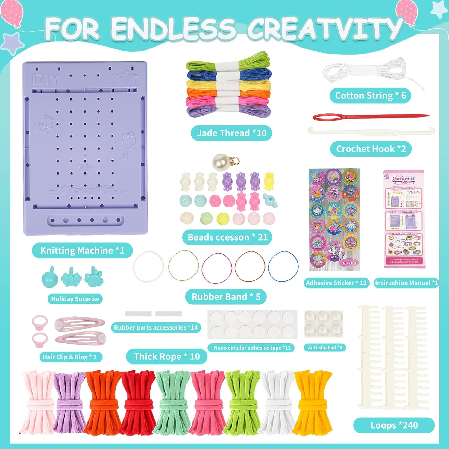 Alternative view of ZQIN Friendship Bracelet Making Kit for Girls 8+ Quick Maker DIY Arts and Crafts Toys, Best Christmas & Birthday Gifts for 6-12 Year Old Girls (Yellow)