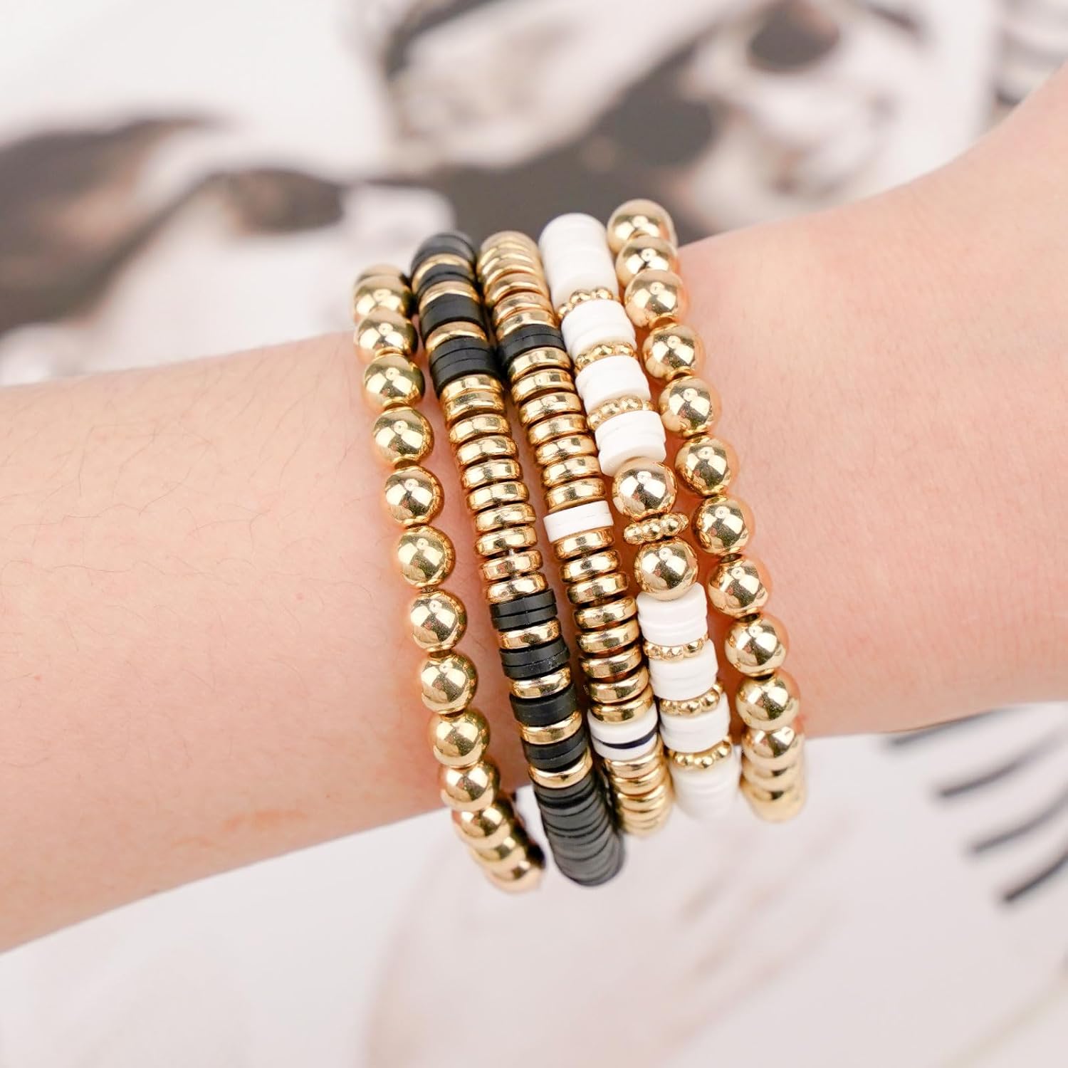 Alternative view of Gionlion 3000 Pcs Clay Beads Bracelets for Women Adults, Bracelet Making kit Golden Beads for Jewelry Making, Charms Bracelet Kit DIY Arts and Crafts Birthday Valentines Day Gifts