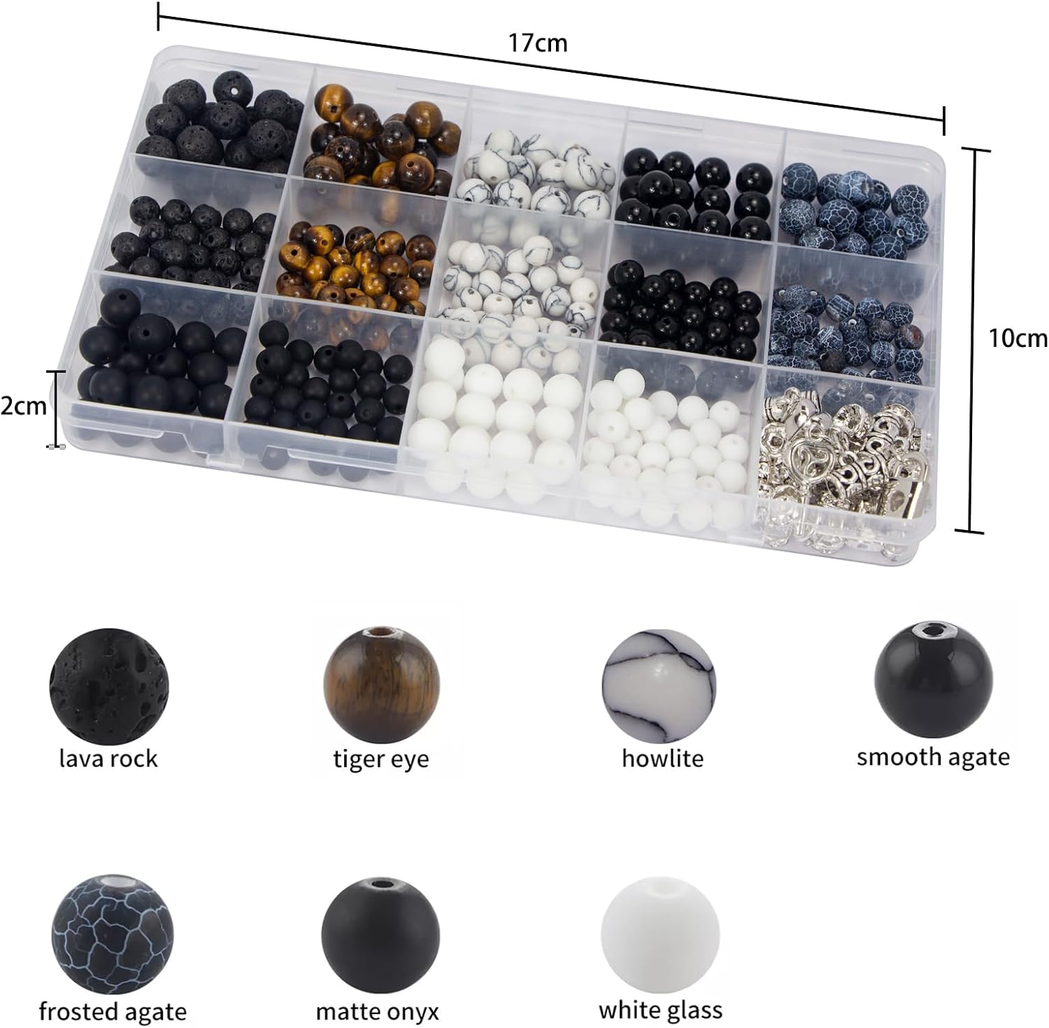 Alternative view of Mchruie Stone Beads for Jewelry Making, Charm Bracelet Making Kit, 450Pcs Beads for Bracelets Making Kit DIY Magnetic Bracelets for Couples Lovers