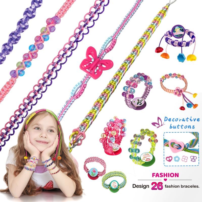 Alternative view of 2-in-1 Friendship Bracelet Making Kit for Girls, DIY Art and Crafts String Maker Tool, Jewelry Making Kit Travel Activity Toys Set, Christmas Birthday Gifts for 6 7 8 9 10 11 12 Year Old Teen Girls