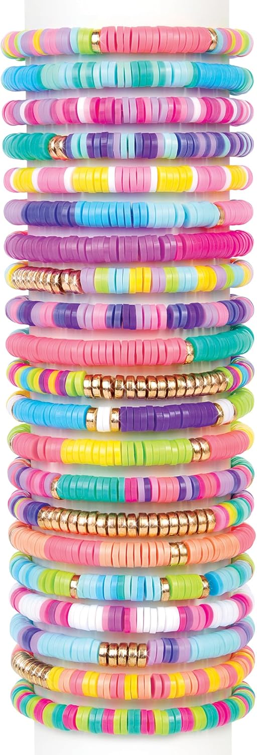 Make It Real: Swift Clicks - Heishi Bracelet Maker - 2047pc, DIY Jewelry Craft Kit, Design & Make 23 Bead Bracelets, Rotate-Click-Wear, Girls Kids 8+ - Image 4