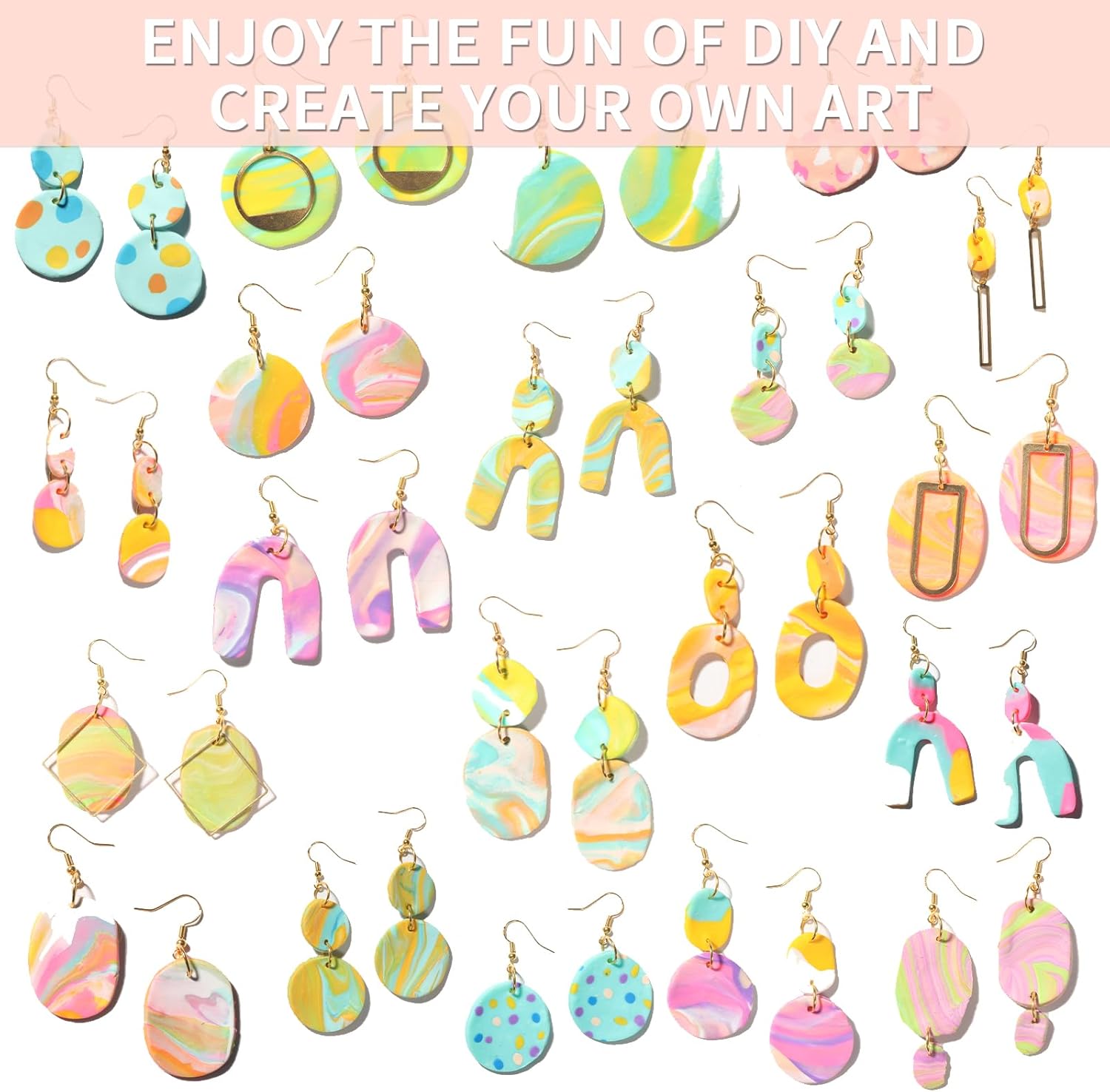 Patemby 183PCS Polymer Clay Earring Making Kit for Art Crafts Gifts Teen Girls and Adults, Ages 8-12 Year Old DIY Polymer Clay Earring Jewelry Craft Making Gift Set - Image 6