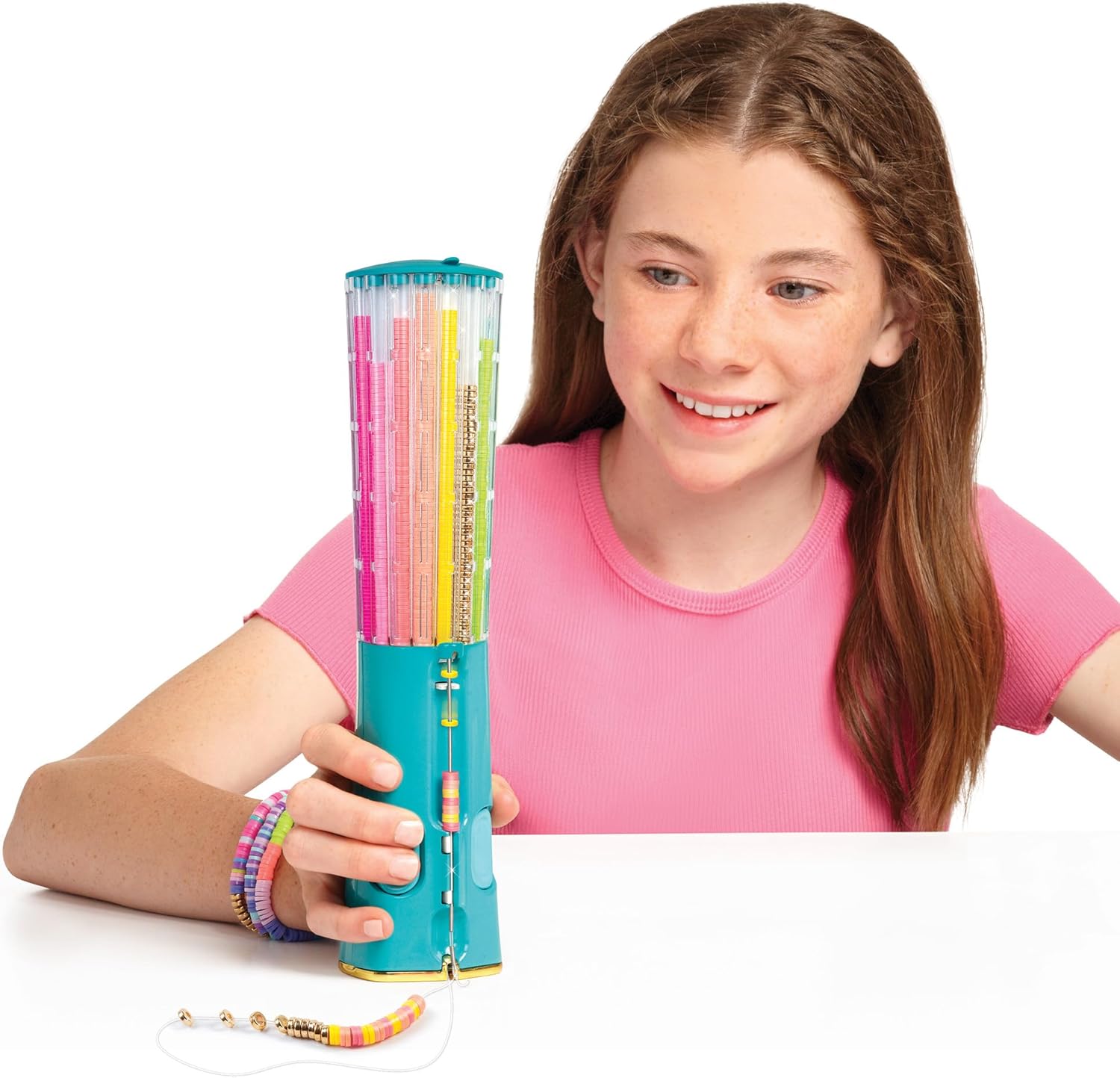 Make It Real: Swift Clicks - Heishi Bracelet Maker - 2047pc, DIY Jewelry Craft Kit, Design & Make 23 Bead Bracelets, Rotate-Click-Wear, Girls Kids 8+ - Image 6