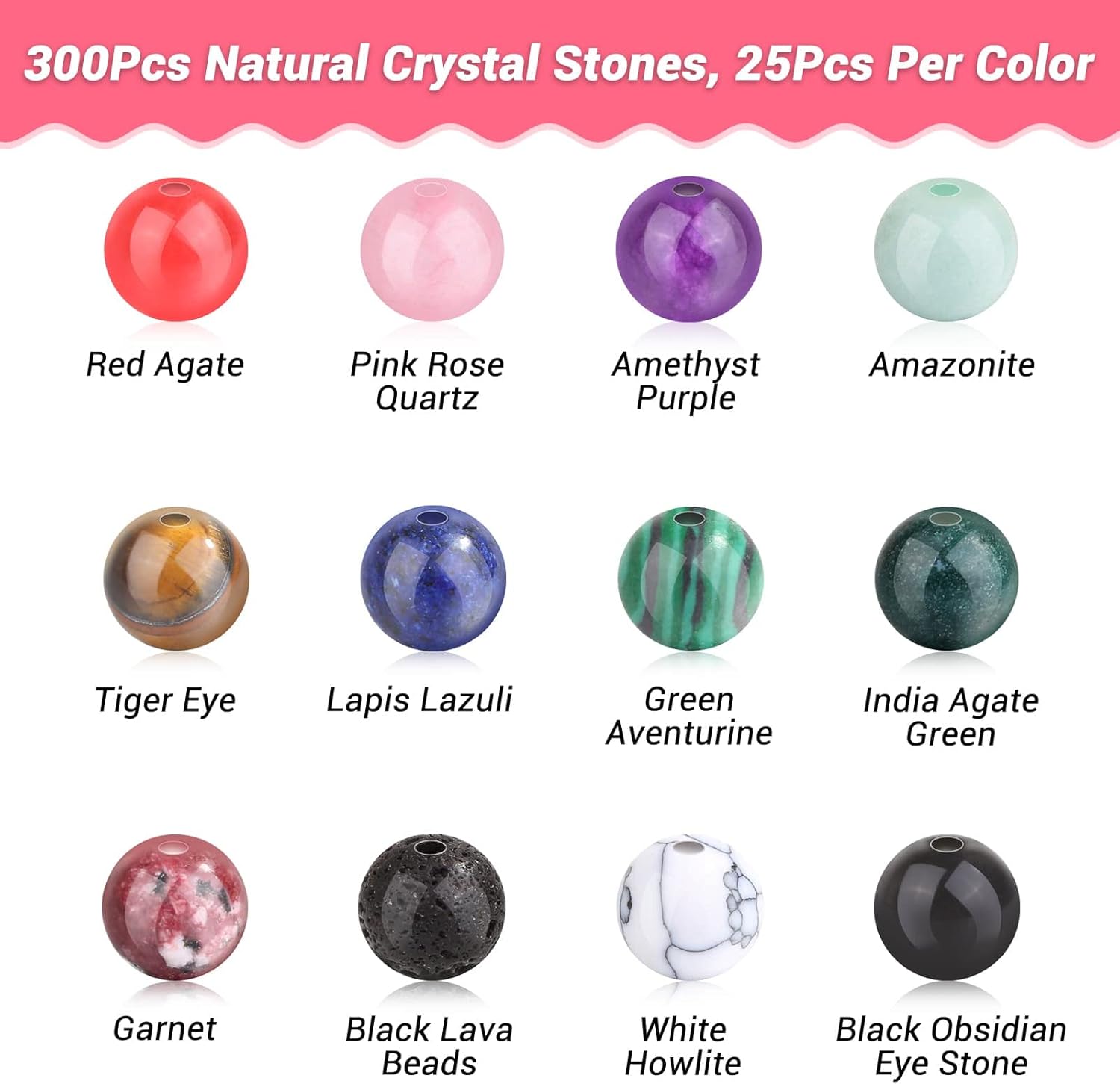 Alternative view of PAXCOO 473Pcs Stone Jewelry Making Kit Crystal Stone Bracelet Making Kit for Adults, Crystal Natural Healing Beads for Jewelry Making, Bracelet Making