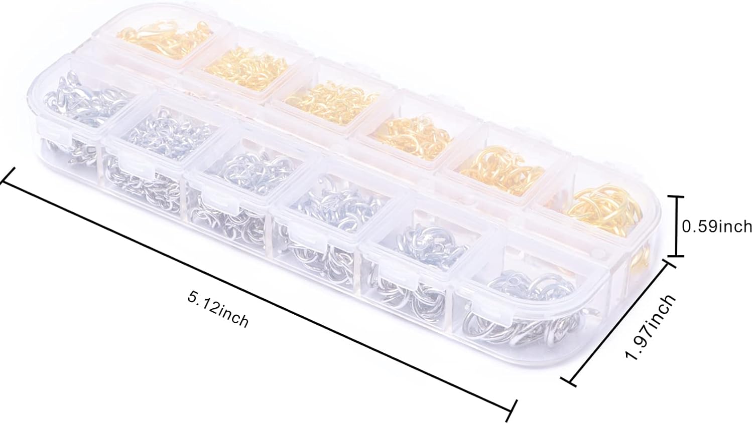 Alternative view of YUGDRUZY Jump Rings for Jewelry Making Kit, 1200 pcs Open Jump Rings Jewelry Repair Kit for Necklace Bracelet, Lobster Clasps and Closures Repair Supplies Kit with Pliers Tweezers (Gold/Silver)