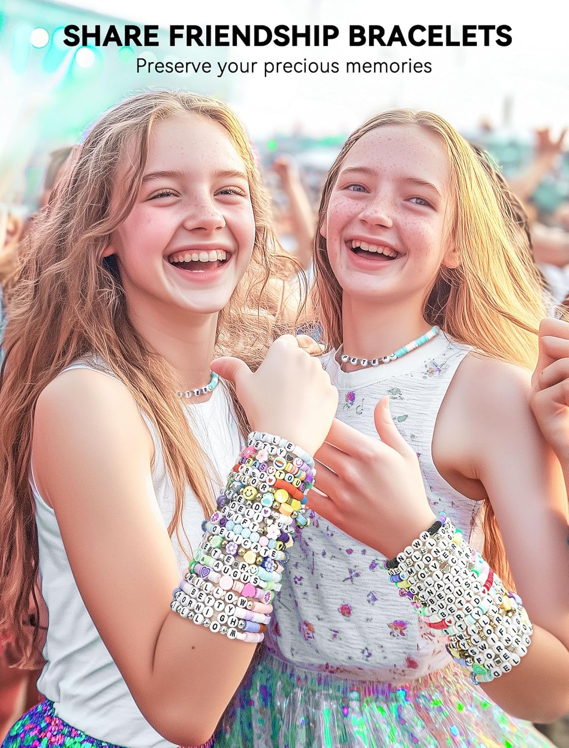 ARTDOT 800 Pieces Assorted Letter Beads for Friendship Bracelets Making Kit, 28 Styles Jewelry Making Supplies Alphabet Beads Set Preppy Crafts Art