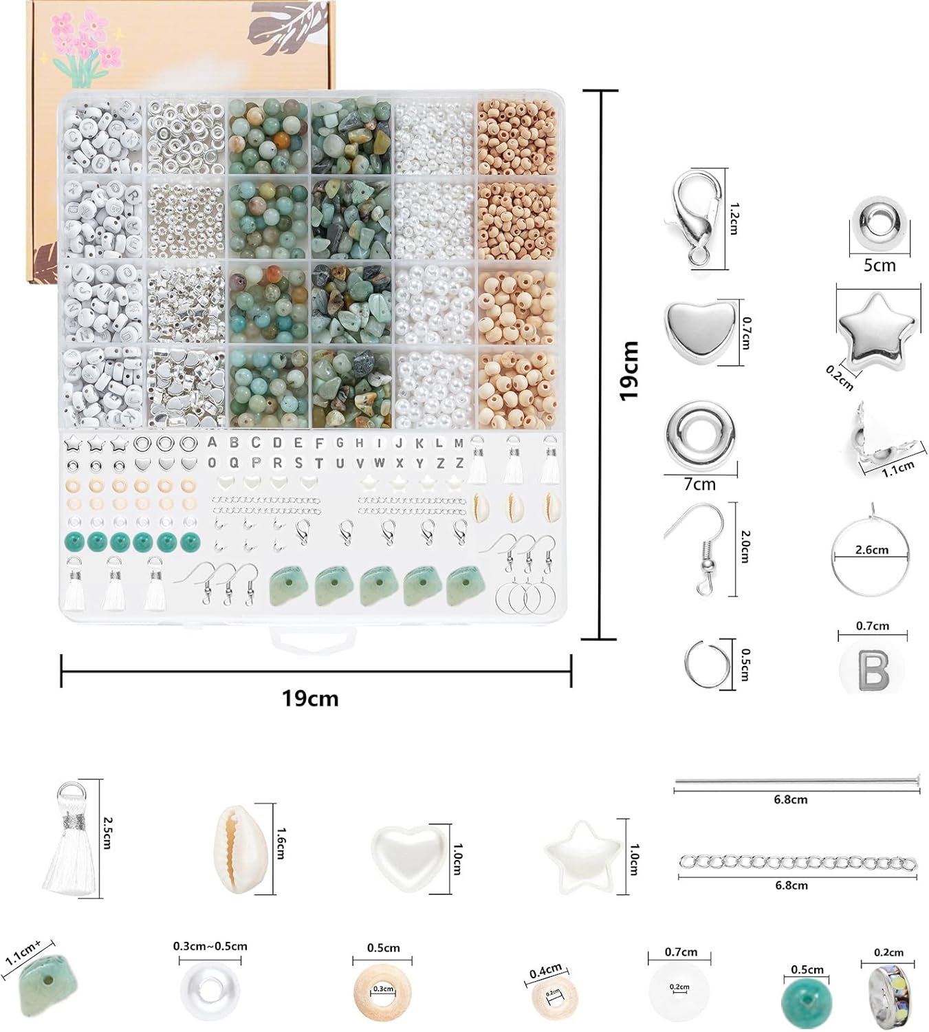 Alternative view of Xyliise Bracelet Making Kit Natürliche Perlen Set for Adults Beads for Bracelets Silver Jewelry Making Supplies DIY Jewelry Necklace Earrings (CZ006-Amazonite)