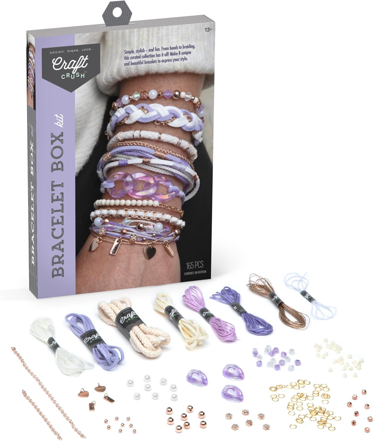 Craft Crush Bracelet Making Kit - Jewelry Making Supplies, Bracelets for Teens, Makes 8, Ages 13+