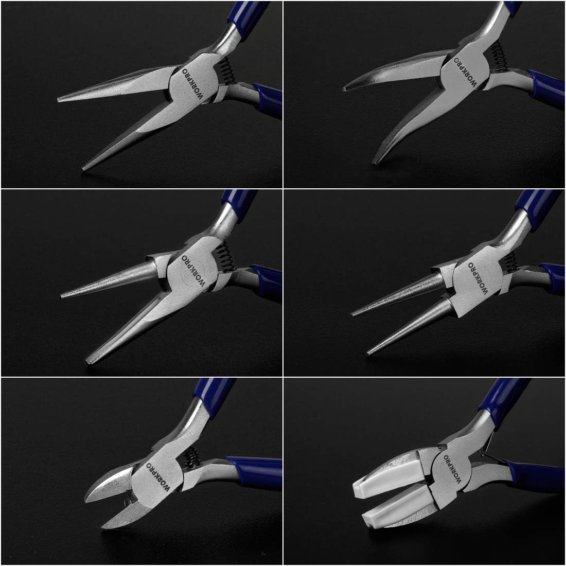Alternative view of WORKPRO Jewelry Plicers Set, 7-Piece Jewelry Making Tools Kit with Needle Round Nose Plier and Bent Nose Plier Wire Cutter for Jewelry Repair, Beading, Wire Wrapping, Crafts, with Carrying Pouch