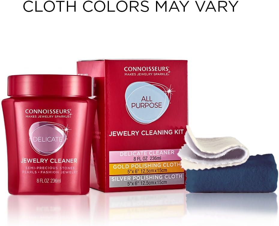 Alternative view of CONNOISSEURS All-Purpose Jewelry Cleaning Kit - Includes Delicate Jewelry Cleaner Solution and 2 Polishing Cloths