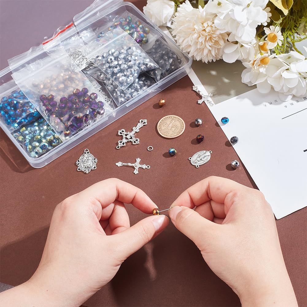 Alternative view of PH PandaHall Rosary Jewelry Making Kit 1064pcs Easter Necklace Making Set Rosary Prayer Making Supplies First Communion Necklace Set Cross Beads Kit for Ramadan Bracelet Necklaces Jewelry Making