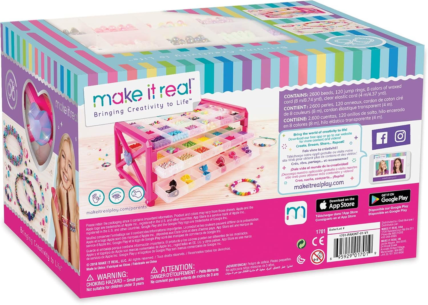Alternative view of Make It Real u2013 Ultimate Bead Studio. DIY Tween Girls Beaded Jewelry Making Kit. Arts and Crafts Kit Guides Kids to Design and Create Beautiful Bracelets, Necklaces, Rings and Headbands
