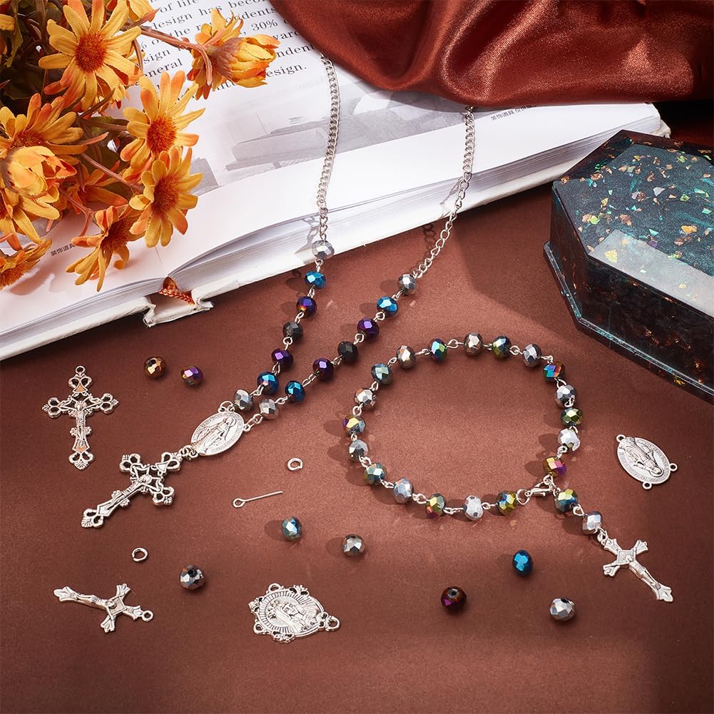 PH PandaHall Rosary Jewelry Making Kit 1064pcs Easter Necklace Making Set Rosary Prayer Making Supplies First Communion Necklace Set Cross Beads Kit for Ramadan Bracelet Necklaces Jewelry Making - Image 4