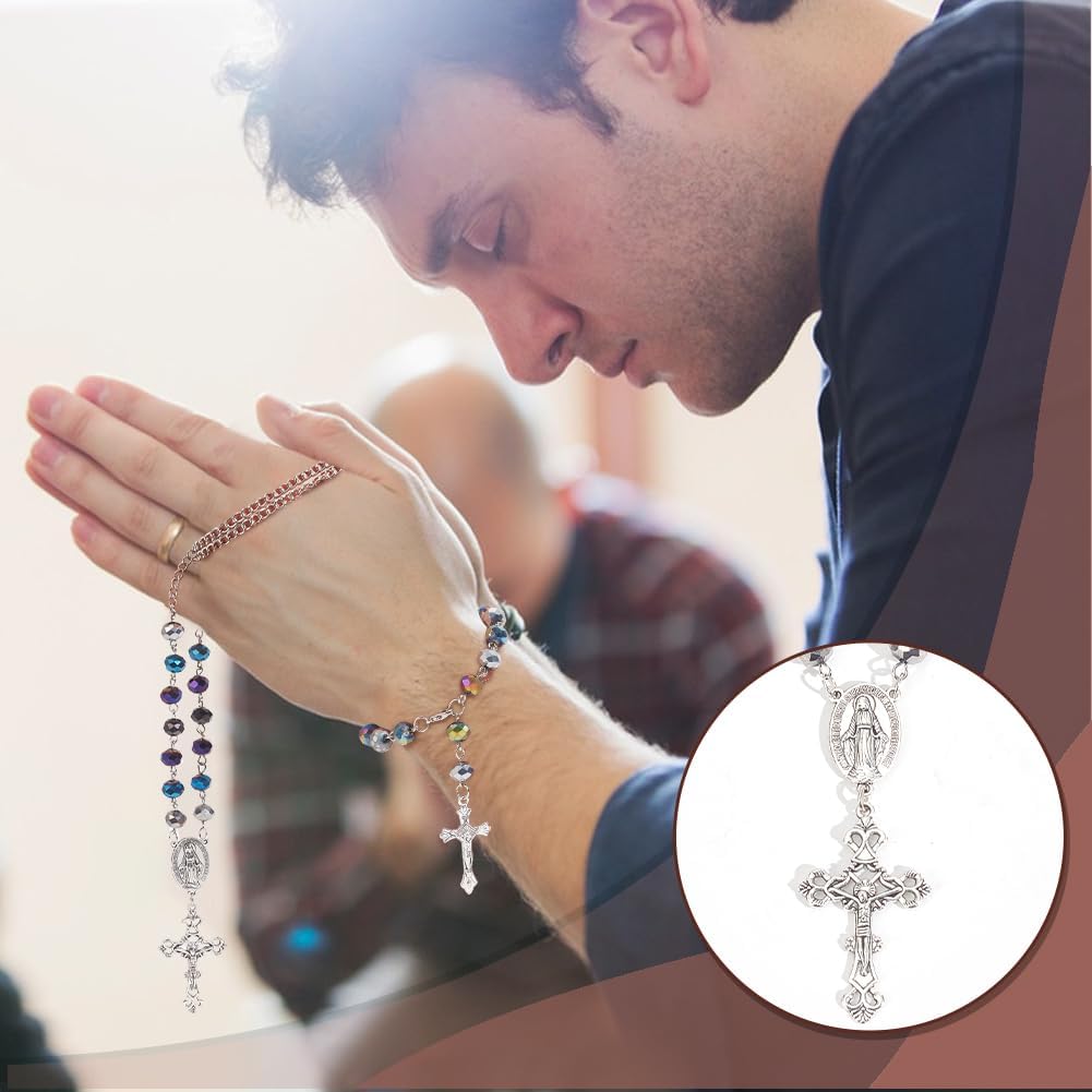 PH PandaHall Rosary Jewelry Making Kit 1064pcs Easter Necklace Making Set Rosary Prayer Making Supplies First Communion Necklace Set Cross Beads Kit for Ramadan Bracelet Necklaces Jewelry Making - Image 5