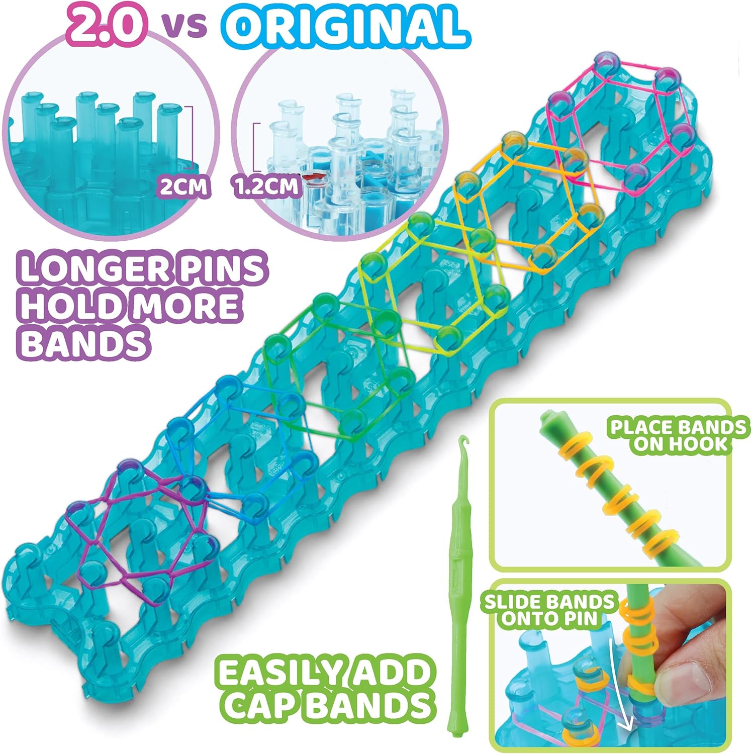 Rainbow Loom® Loomi-Pals™ MEGA Set, Features 60 Cute Assorted LP Charms, The New RL2.0, Happy Looms, Hooks, Alpha & Pony Beads, 5600 Colorful Bands All in a Carrying Case for Boys and Girls 7+ - Image 9