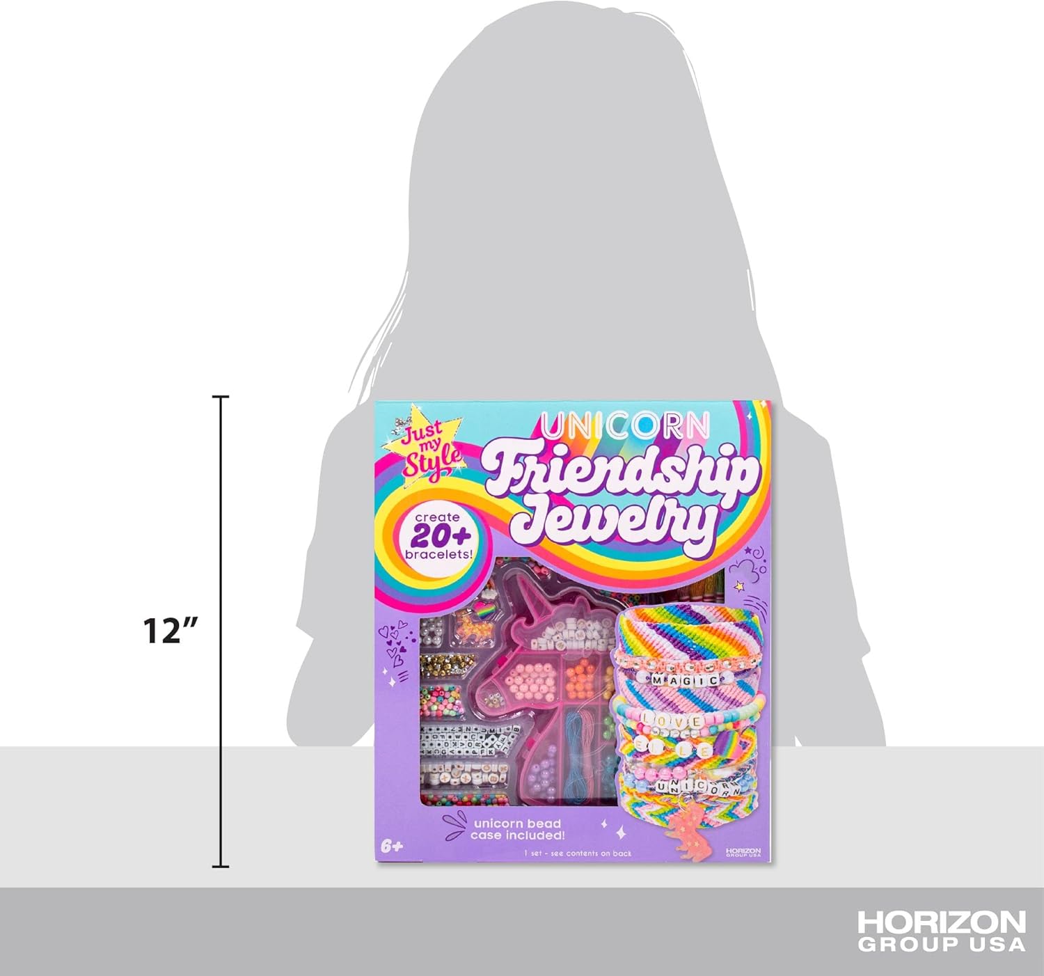 Alternative view of Horizon Group USA Unicorn Friendship Bracelets Create 20+ Bracelets, Kit Includes 1300+ Beads ABC, Metallic Beads Unicorn Storage Case & More