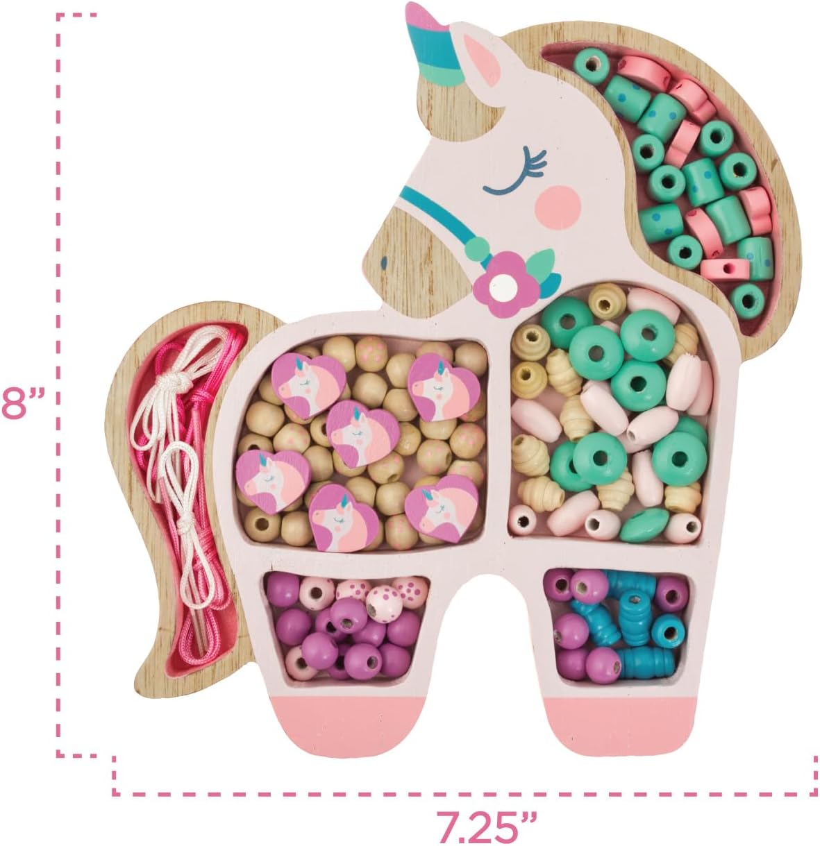 Alternative view of Stephen Joseph, Wooden Bead Kit for Kids, 125 Wooden Beads with 4 Necklace and 4 Bracelet Cords with Reusable Wooden Tray, Premium Wood Jewelry Making Kit for Kids, Ice Cream