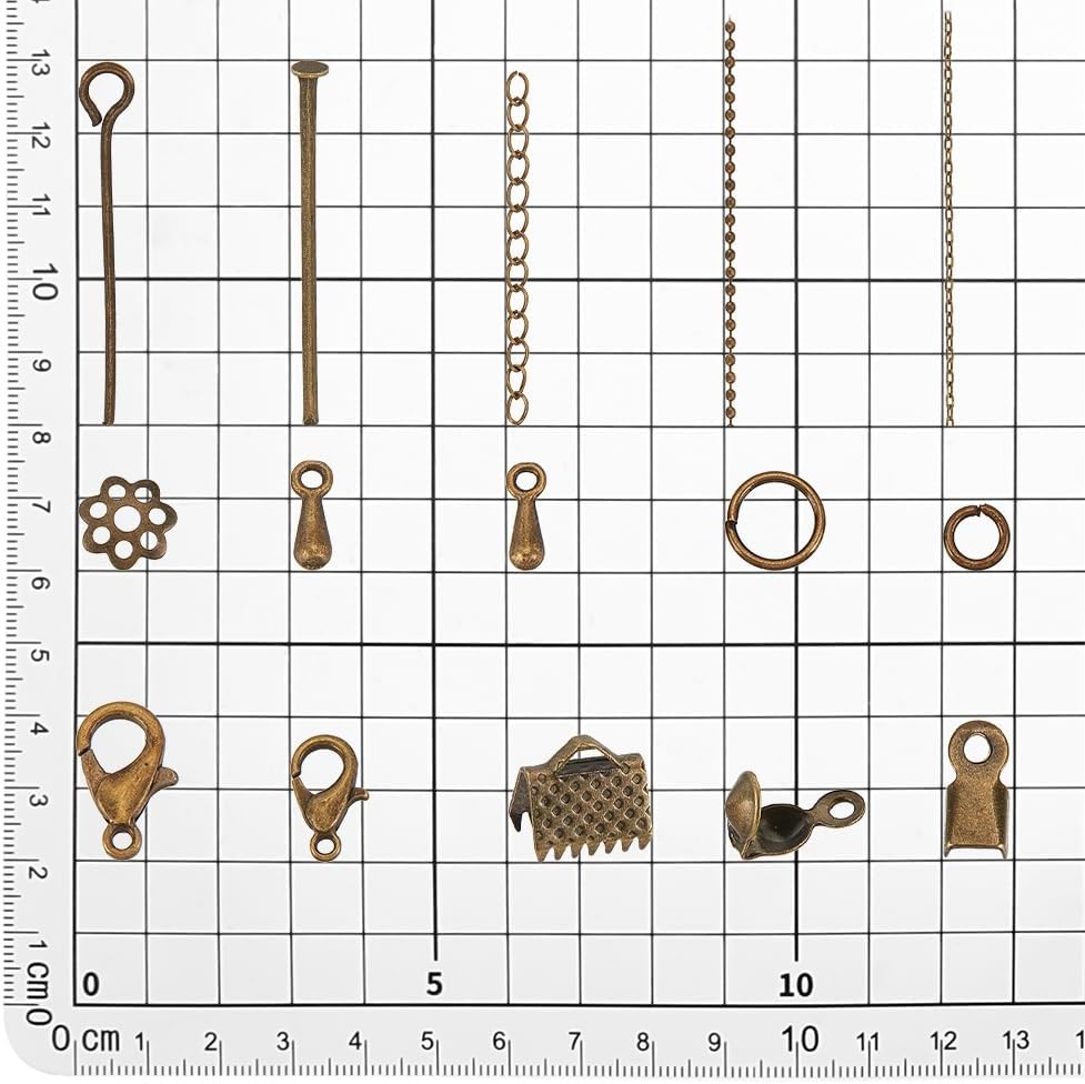 Alternative view of PH PandaHall About 870 Pcs Jewelry Finding Kits with Lobster Claw Clasps, Jump Ring, Ribbon Clamp End, Earring Hook, Flower Bead Cap, Cord End, Eye Pin, Head Pin, Extender Chain, Tip Knot, Drop End