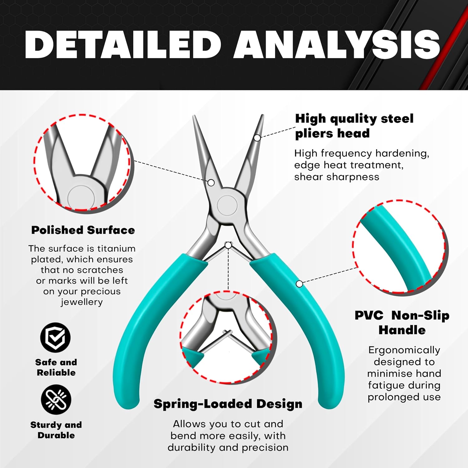 Alternative view of C&T 11-Piece Jewelry Plier Sets,Jewelry Making Tools Kit, Micro Jewelry Pliers Set, Stainless Steel Tweezers with Storage Pouch, Pliers set for Jewelry Making Supplies