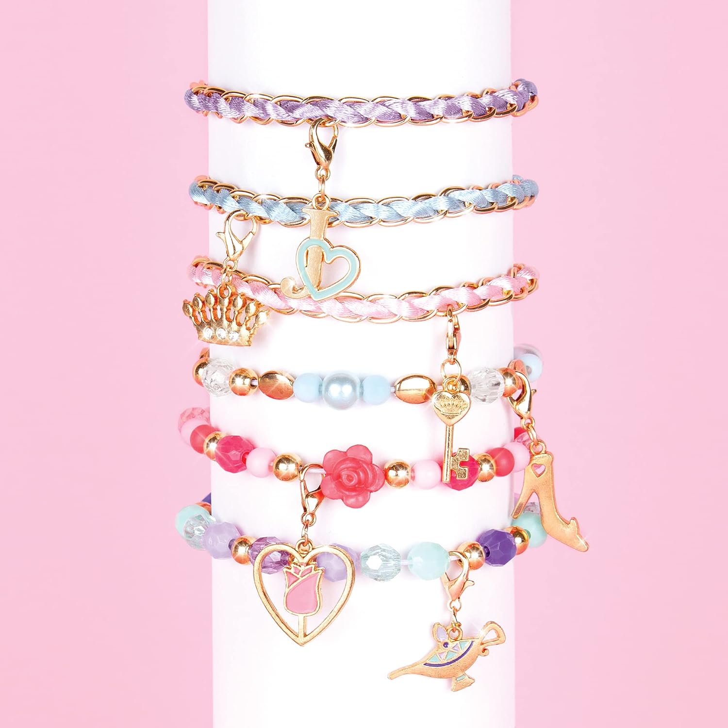 Make It Real - Disney Princess X Juicy Couture Hearts of Fashion - DIY Charm Bracelet Making Kit w/Disney & Juicy Couture Charms - Arts & Crafts Bead Kit for Girls & Teens - 6 Bracelets - Ages 8+ - Image 3