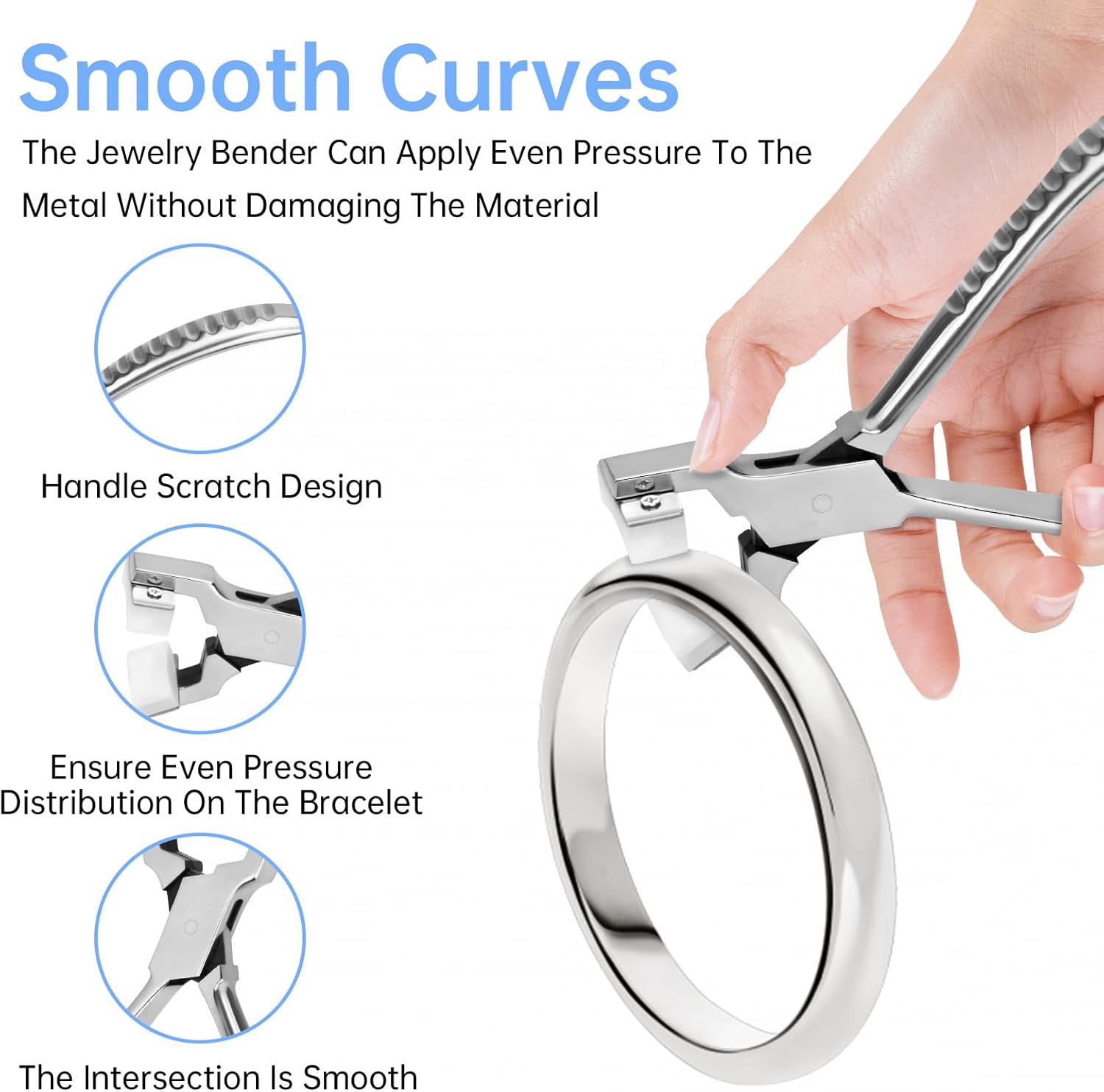 Alternative view of 1 Set Metal Bracelet Making Kit, Metal Ring Jewelry Wire Bracelet Bending Tool, Bracelet Helper Jewelry Repair Kit Tools for Smooth Curves and Creative Designs