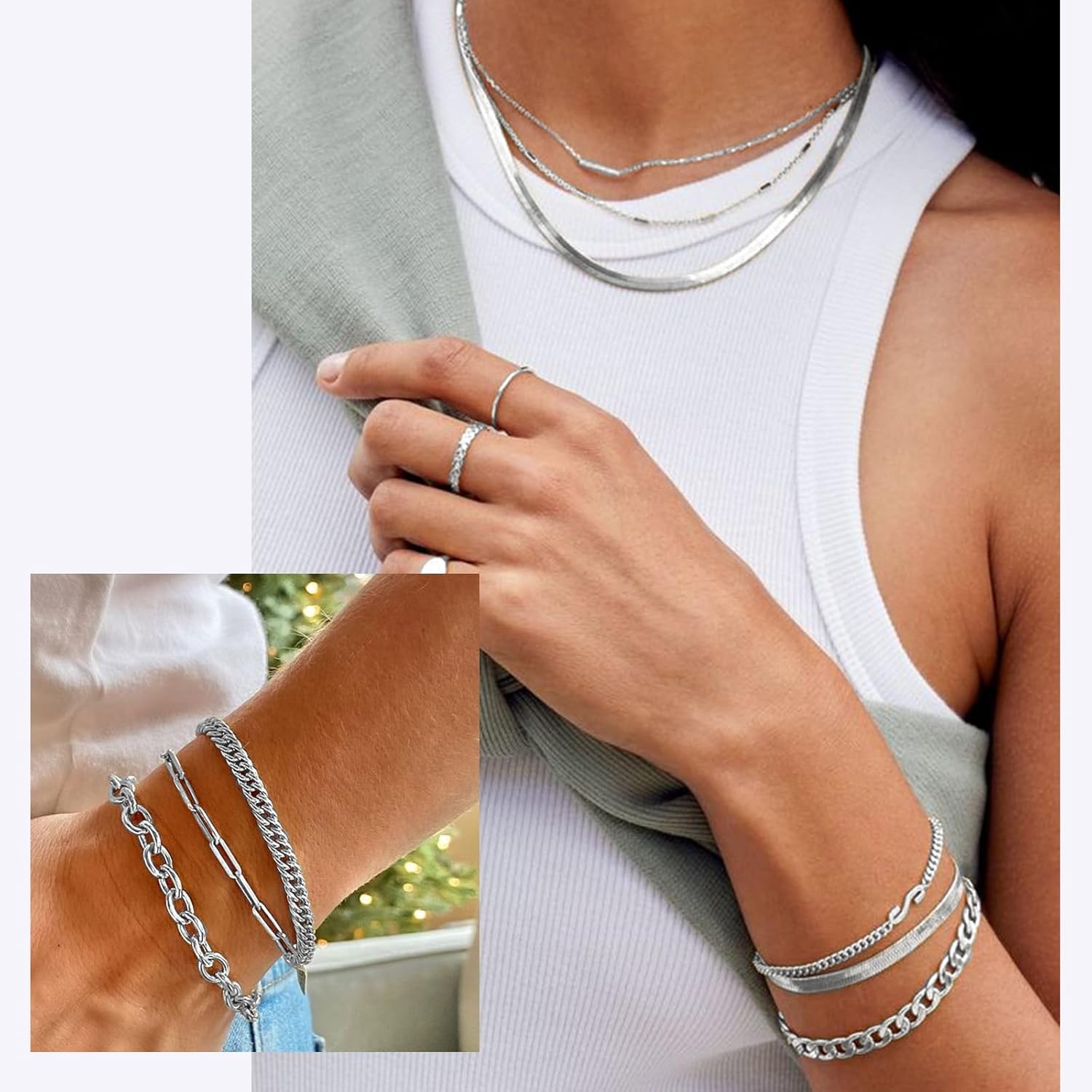 Ecoofor Necklace Chains for Jewelry Making, 82 Feet 10 Rolls Stainless Steel Jewelry Chains for Men Women DIY Necklace Bracelet Jewelry with Jump Rings/Lobster Clasps/Connectors - Image 6