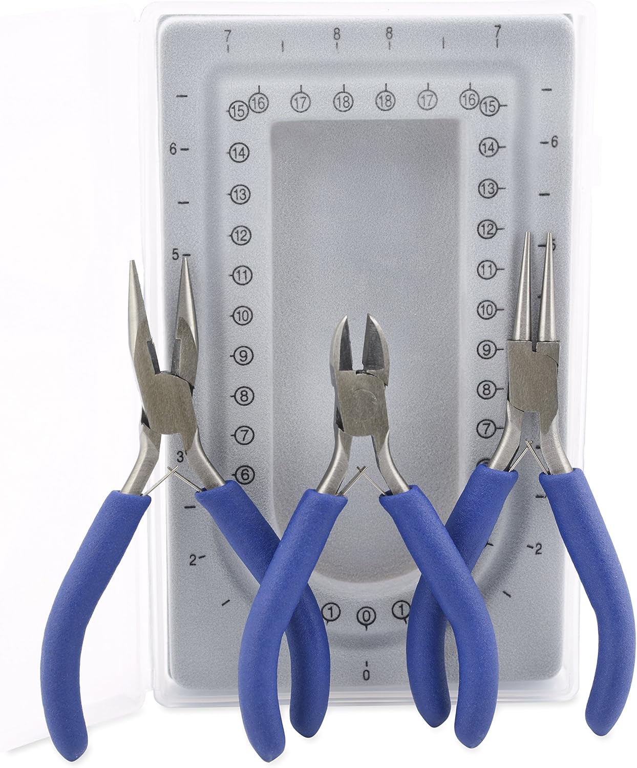 Beadalon 202K-050 Travel Tool Kit, Chain Nose Pliers, Round Nose Pliers, Cutter & Mini Bead Board, with Plastic Case Tools