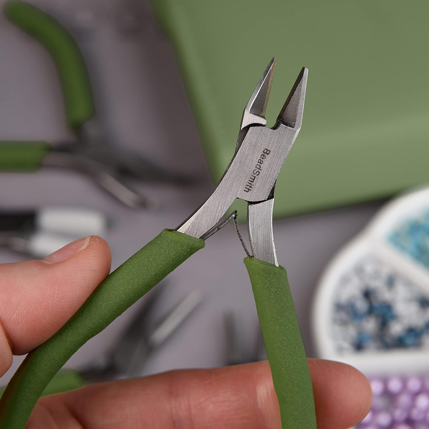 Alternative view of The Beadsmith Fashion Color Pliers u2013 Set of 8 Slimline Color-Coordinated Tools u2013 Matching Clutch in Olive u2013 Jewelry Making Supply Kit to Create Necklaces, Bracelets, Earrings & More