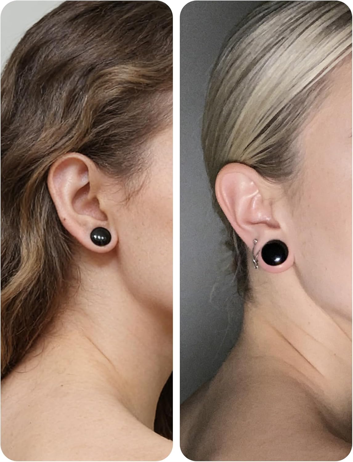 Qiwnswoy 14G 12G 10G 8G 6G 4G 2G 0G 00G Ears Gauges Tunnels Plugs for Women Resin Tapers With O-Rings Ear Gauge Stretching Kit Expander Stretcher Plug Earrings for Piercing Jewelry for Women Men - Image 5