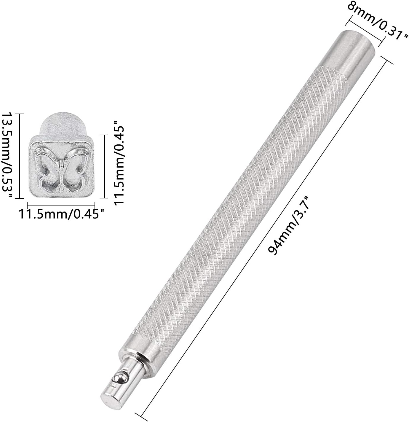 PH PandaHall 32 pcs Stainless Steel Leathercraft Metal Insect Theme Stamps Punch Set Tool with 1 pc Handle for Leather Craft Belt Bag Craft DIY Jewelry Marking