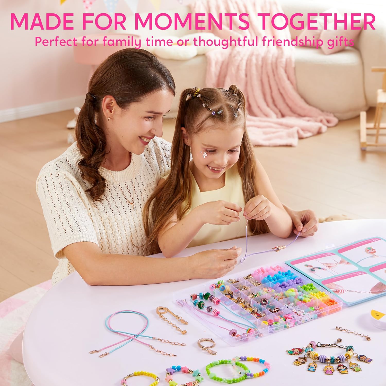 Klever Kits Princess Bracelet Making Kit, Jewelry Making Kit, Bracelets for Girls, Crafts for Kids, 4 Year Old Girl Birthday Gifts, Over 650 Beads, Make 30+ Designs by JOVA - Image 6