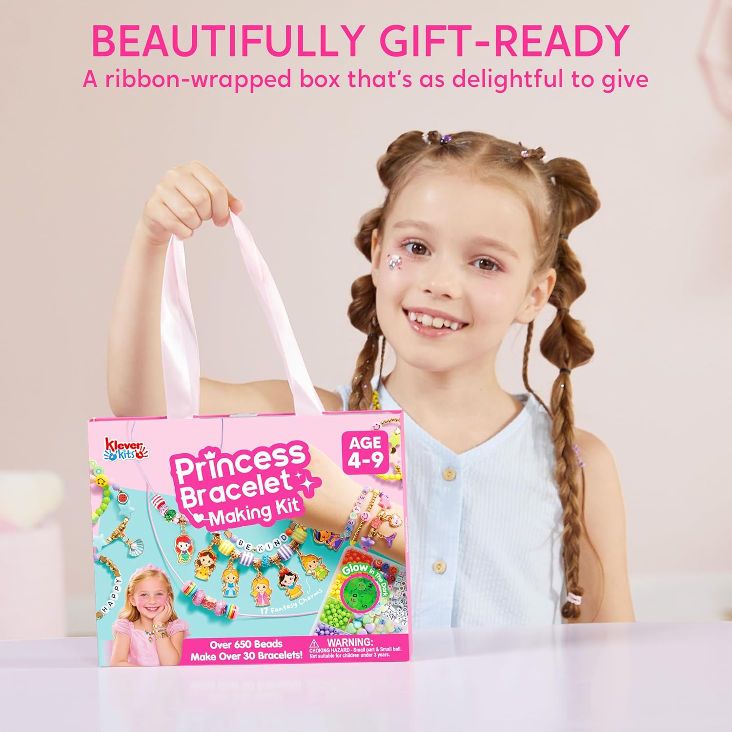 Klever Kits Princess Bracelet Making Kit, Jewelry Making Kit, Bracelets for Girls, Crafts for Kids, 4 Year Old Girl Birthday Gifts, Over 650 Beads, Make 30+ Designs by JOVA - Image 7