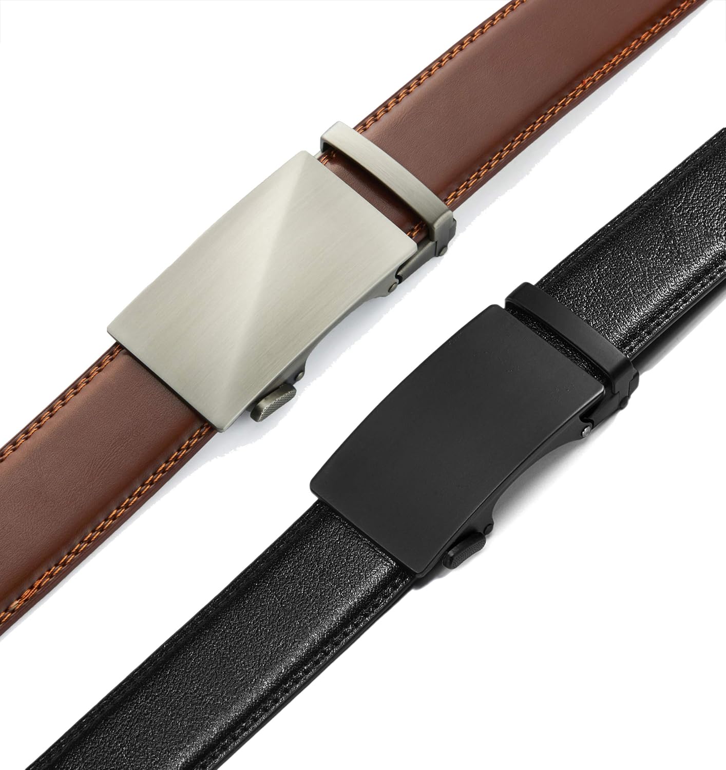 Alternative view of CHAOREN Leather Ratchet Belt Men 2 Pack - Customizable Fit, Effortless Style (35mm)