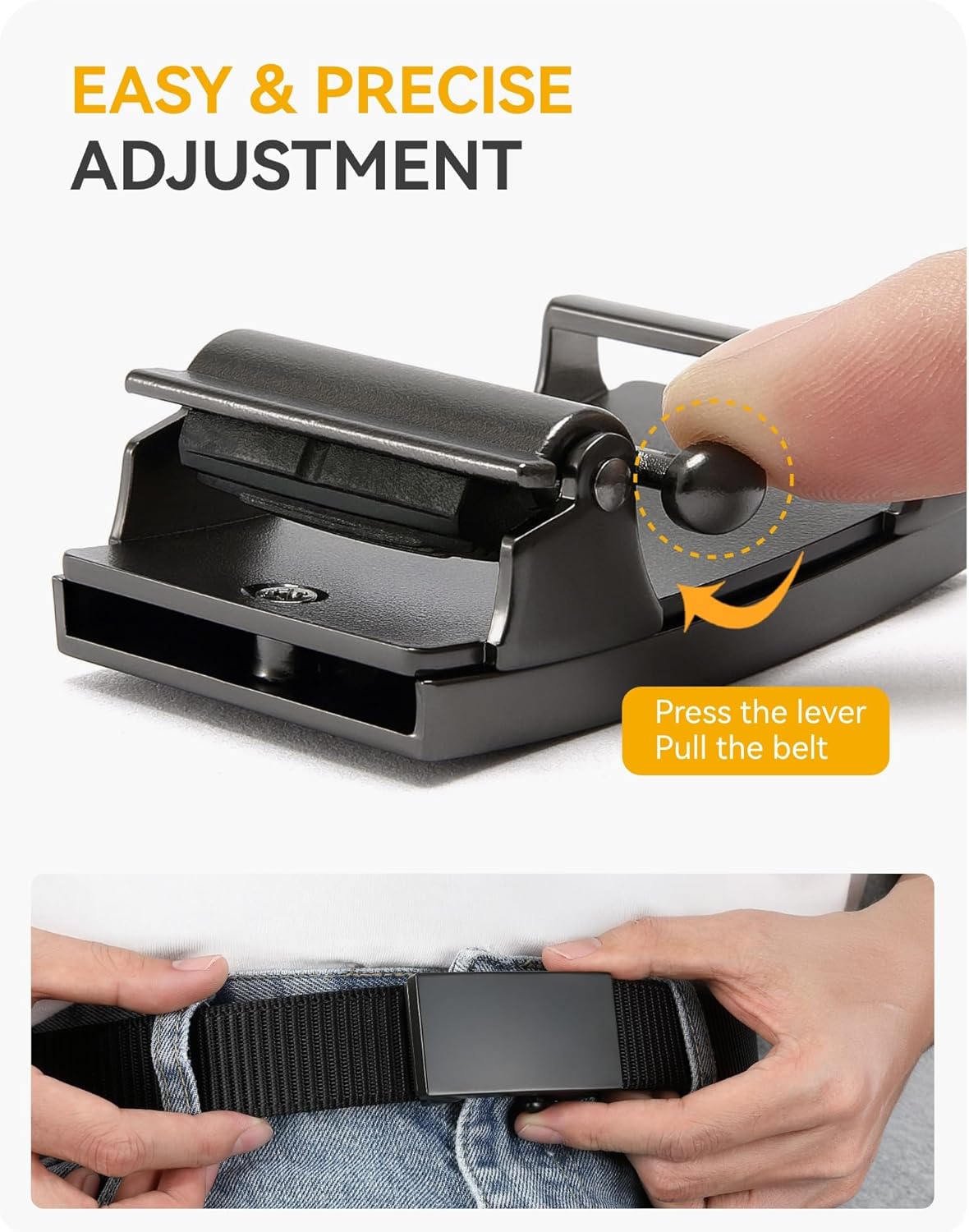 Alternative view of CHAOREN Nylon Ratchet Belts for Men - Adjustable Web Belt - Automatic Slide Buckle for Casual Golf Work