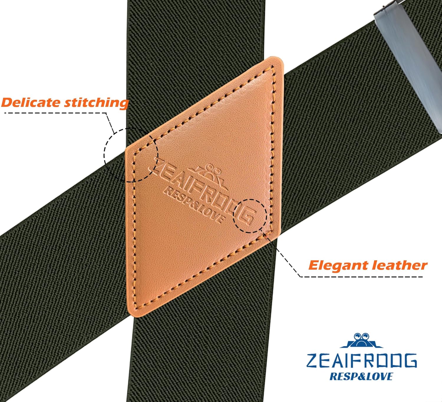 ZEAIFROOG Heavy Duty Mens Suspenders.X-Shaped 2u201D Wide Strong Clips Suspenders For Men Women.